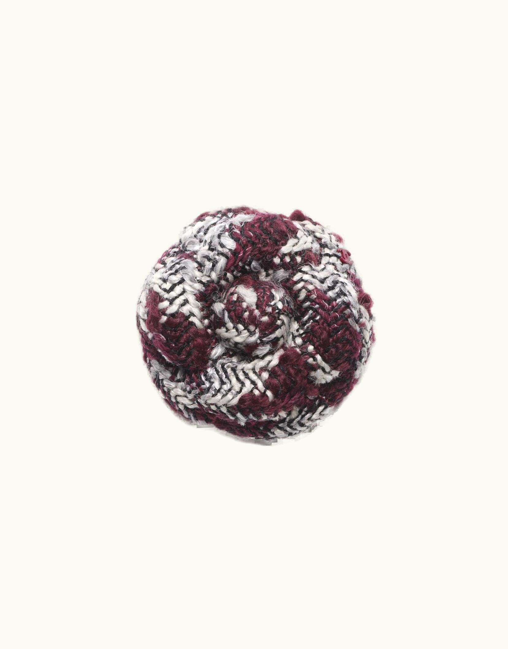 Chanel Chanel Camellia - Wool Tweed, Burgundy, Gray & Black