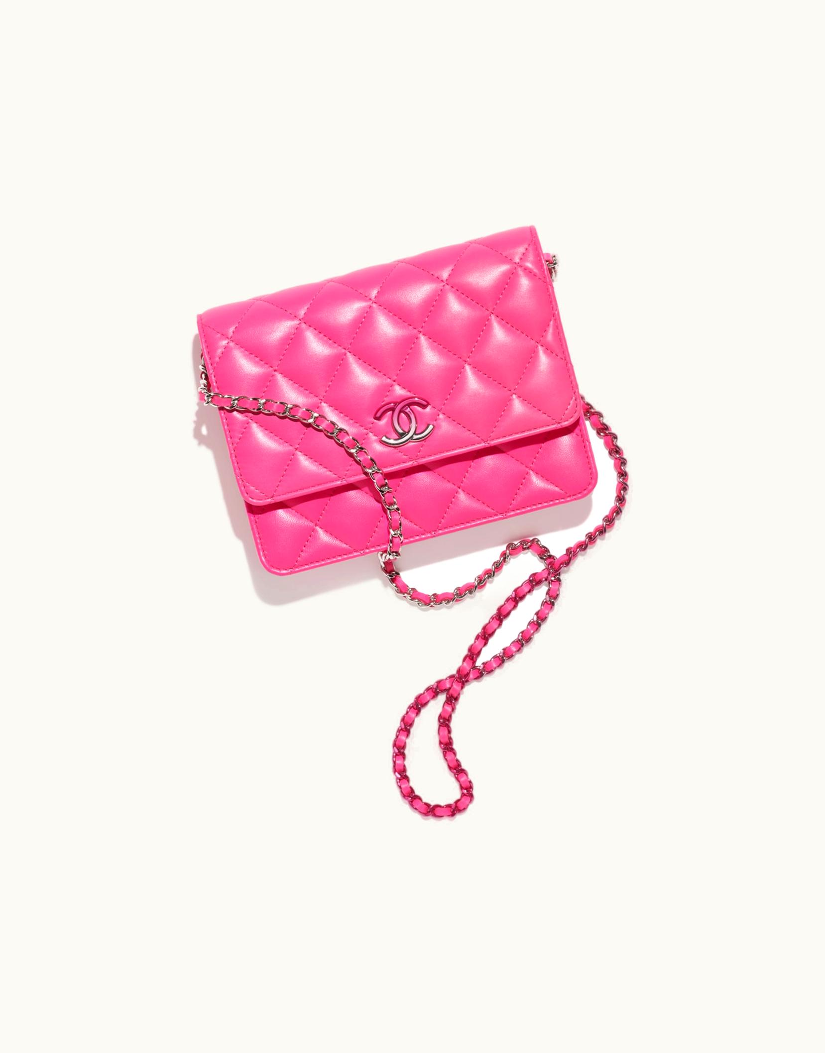 Chanel Chanel Clutch With Chain - Lambskin & Gradient Lacquered Metal, Fuchsia