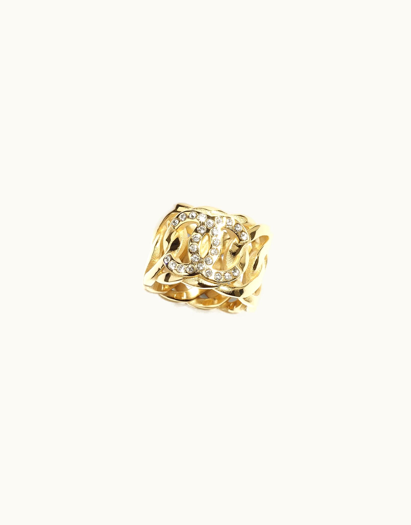 Chanel Chanel Ring - Metal & Strass, Gold & Crystal
