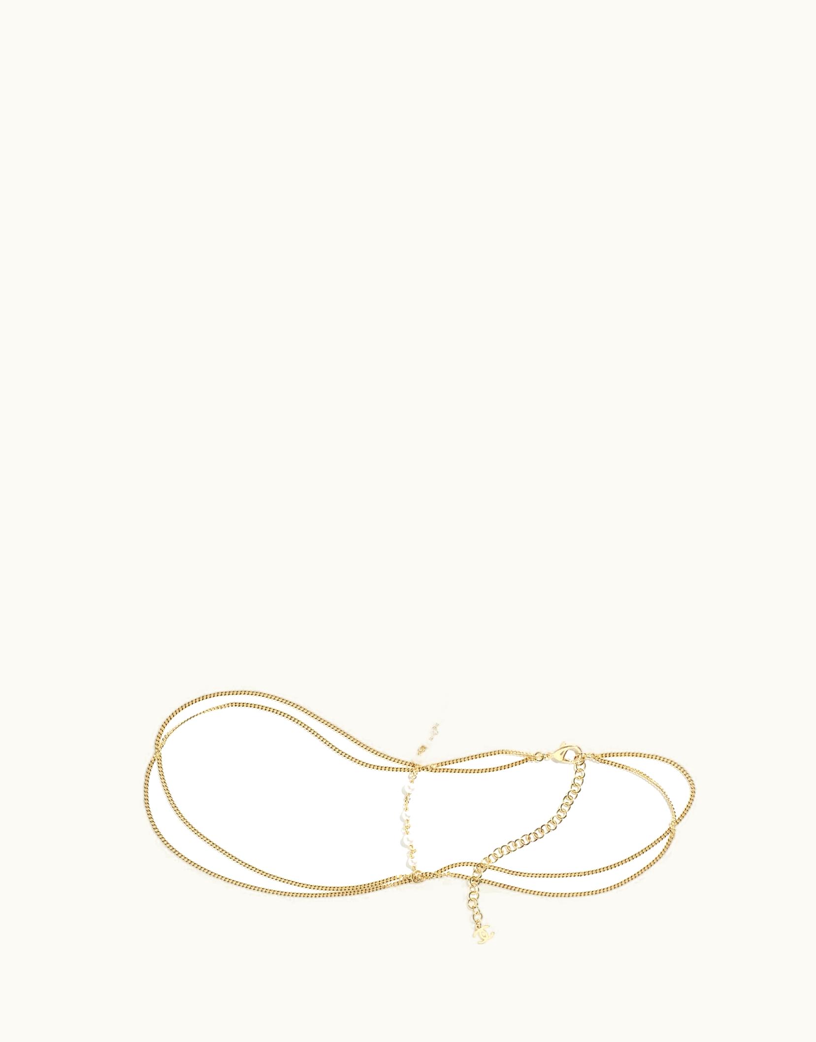 Chanel Chanel Harness - Metal, Glass Pearls & Strass, Gold, Pearly White & Crystal