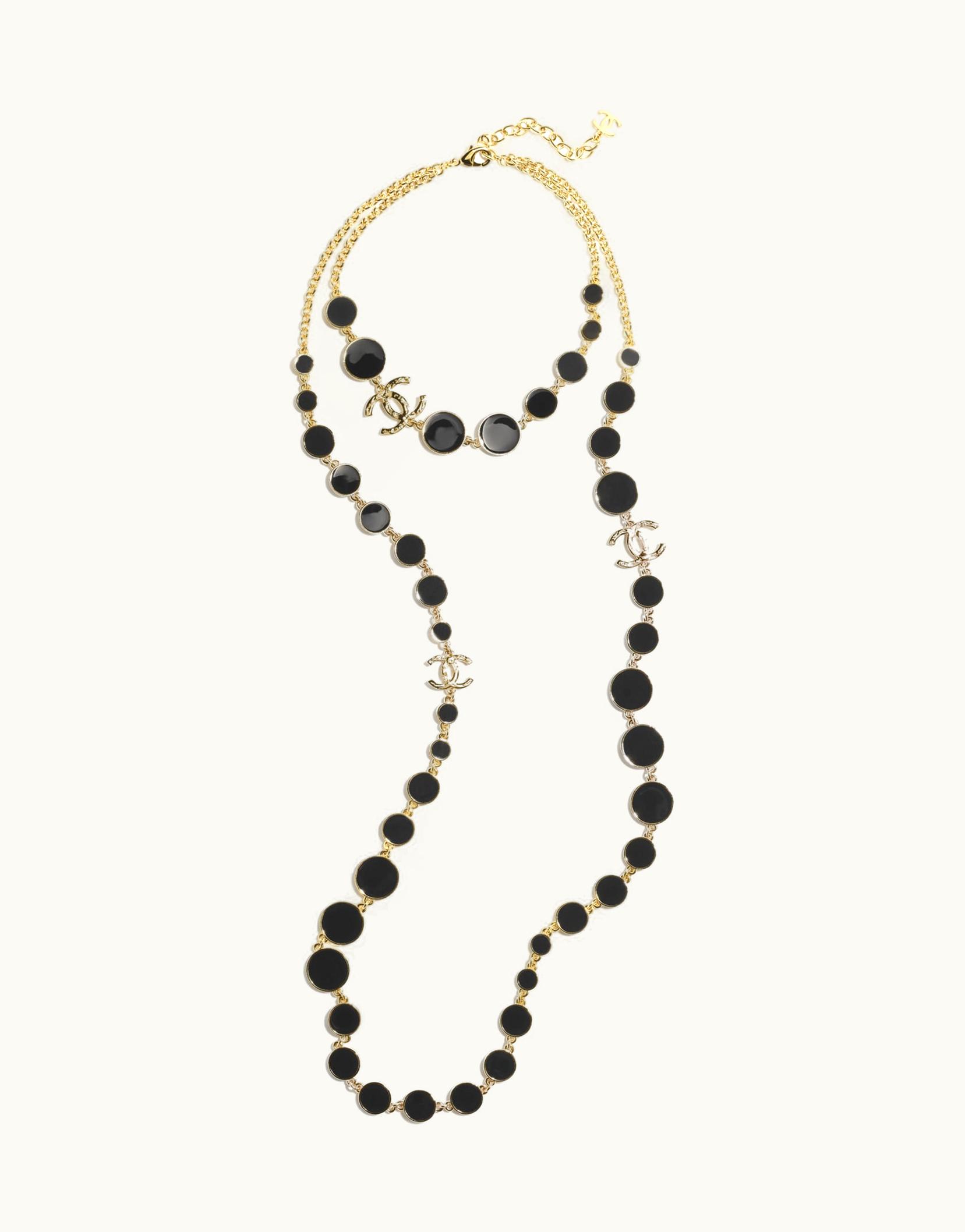 Chanel Chanel Long Necklace - Metal, Gold & Black