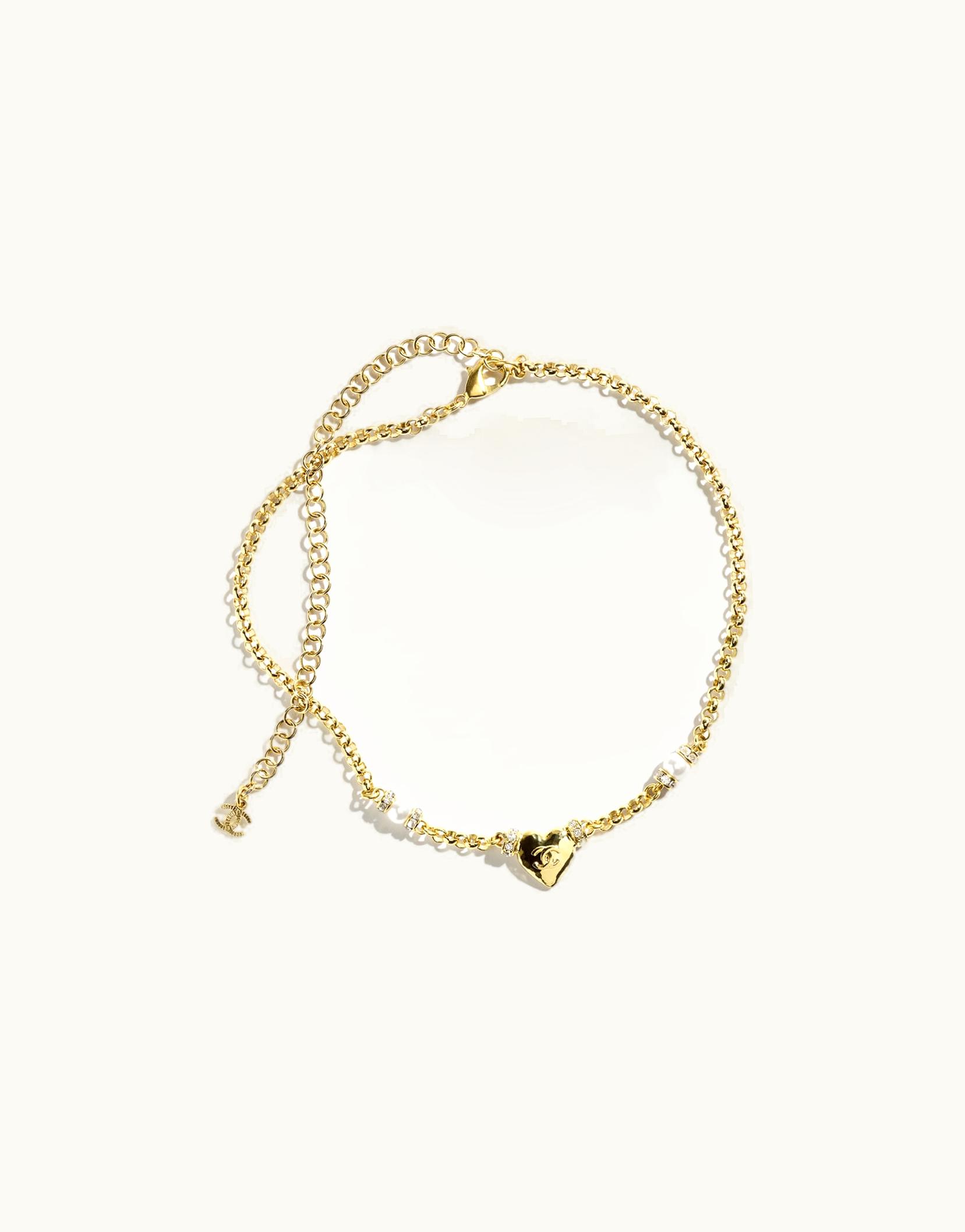 Chanel Chanel Necklace - Metal, Glass Pearls & Strass, Gold, Pearly White & Crystal