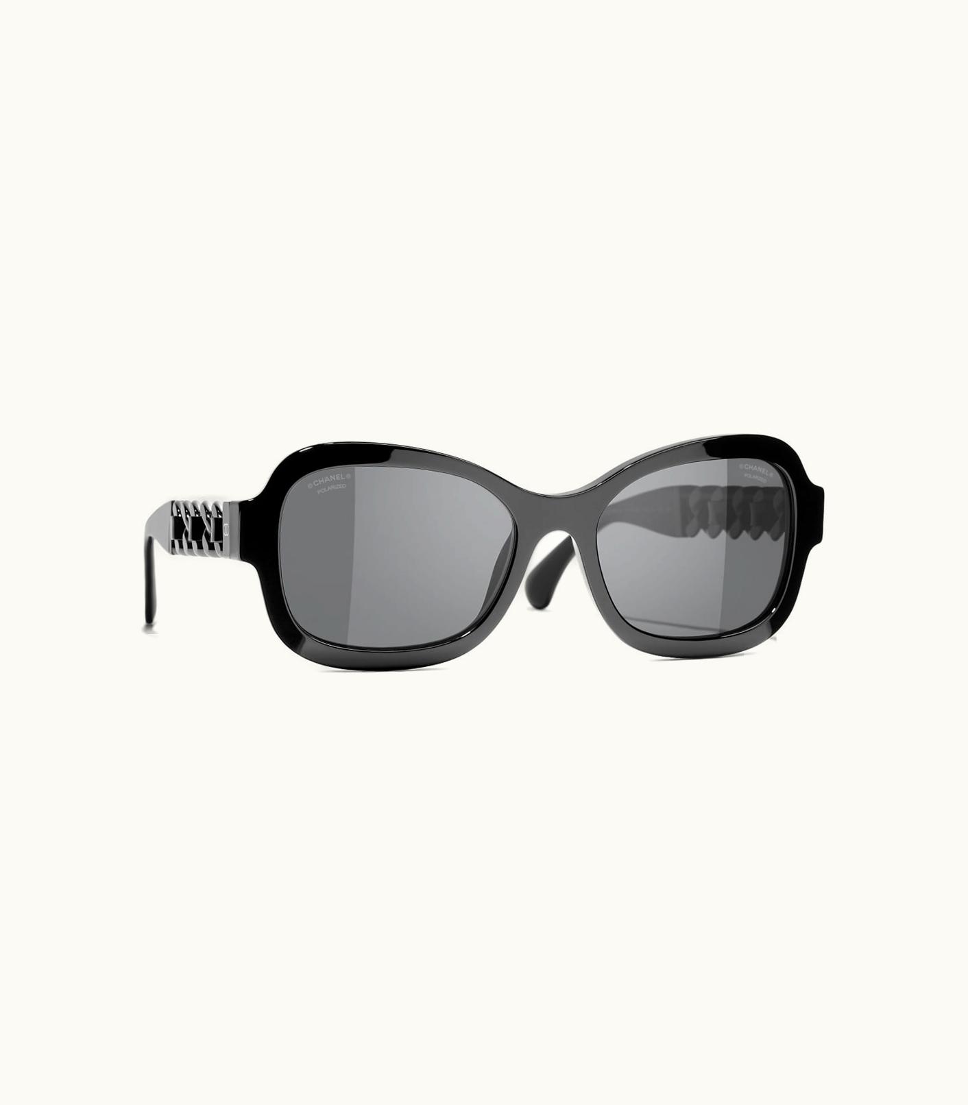 Chanel Chanel Sunglasses: Rectangle Sunglasses, Acetate & Calfskin