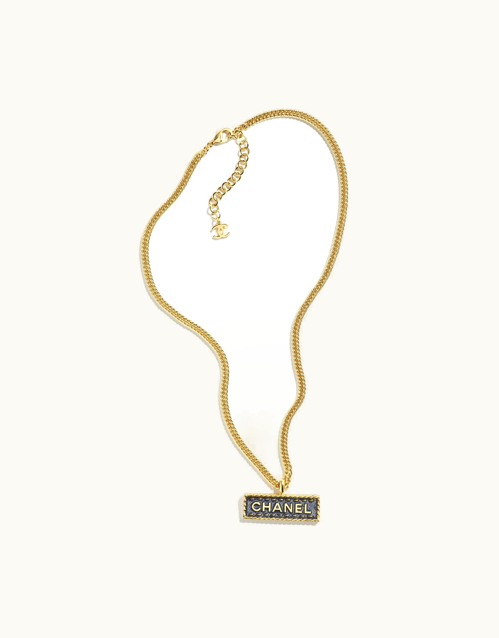 Chanel Chanel Pendant Necklace - Metal, Gold & Blue