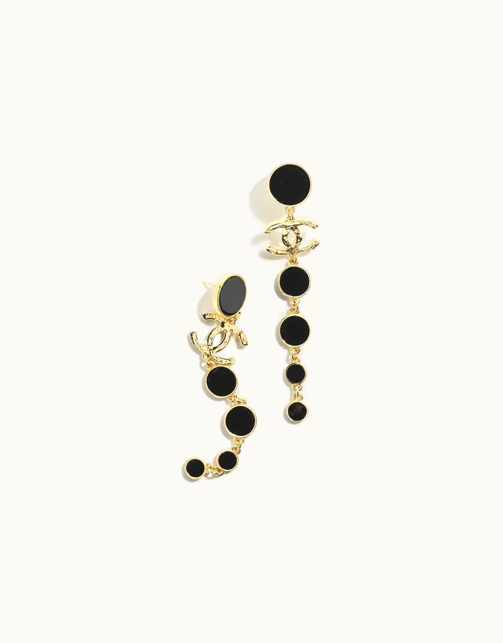 Chanel Chanel Pendant Earrings - Metal, Gold & Black