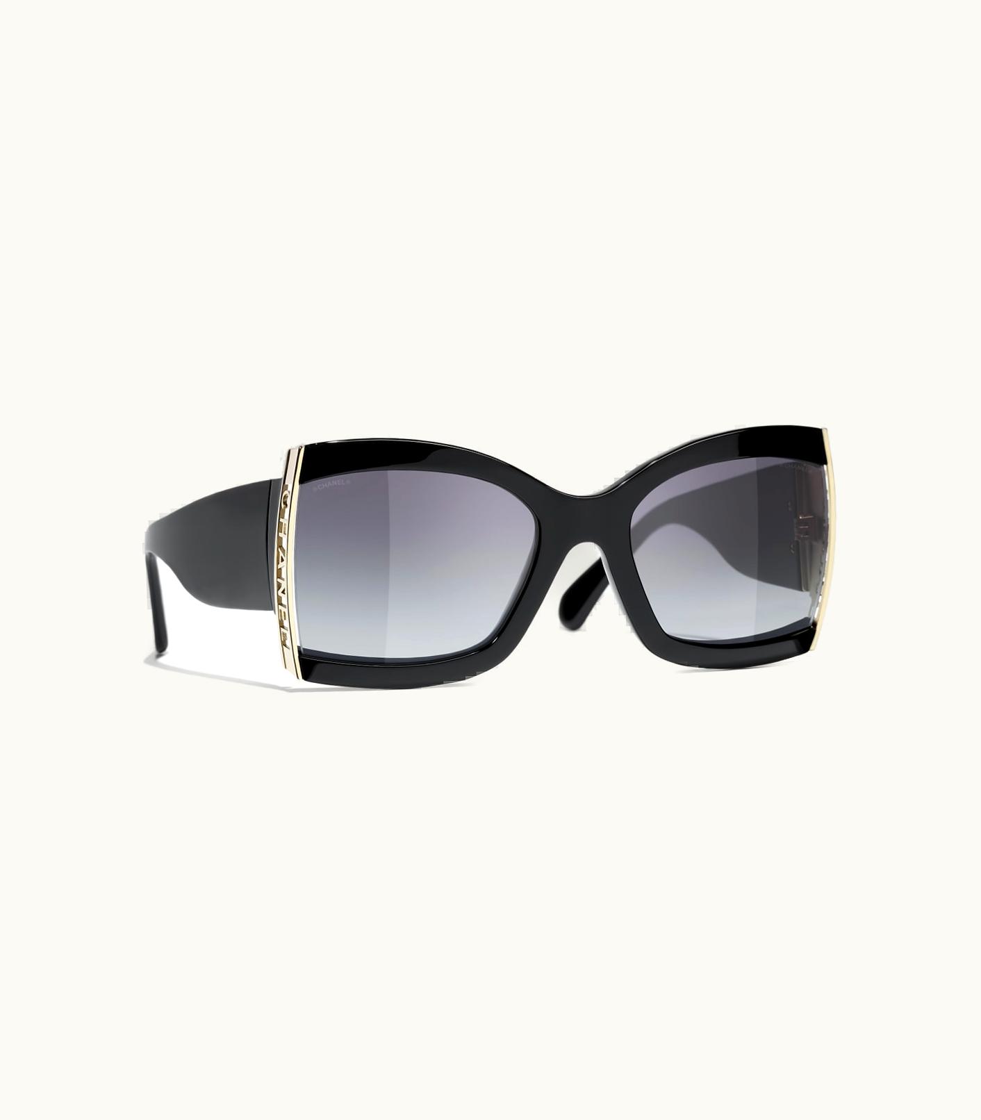 Chanel Chanel Sunglasses: Square Sunglasses, Acetate & Metal Black