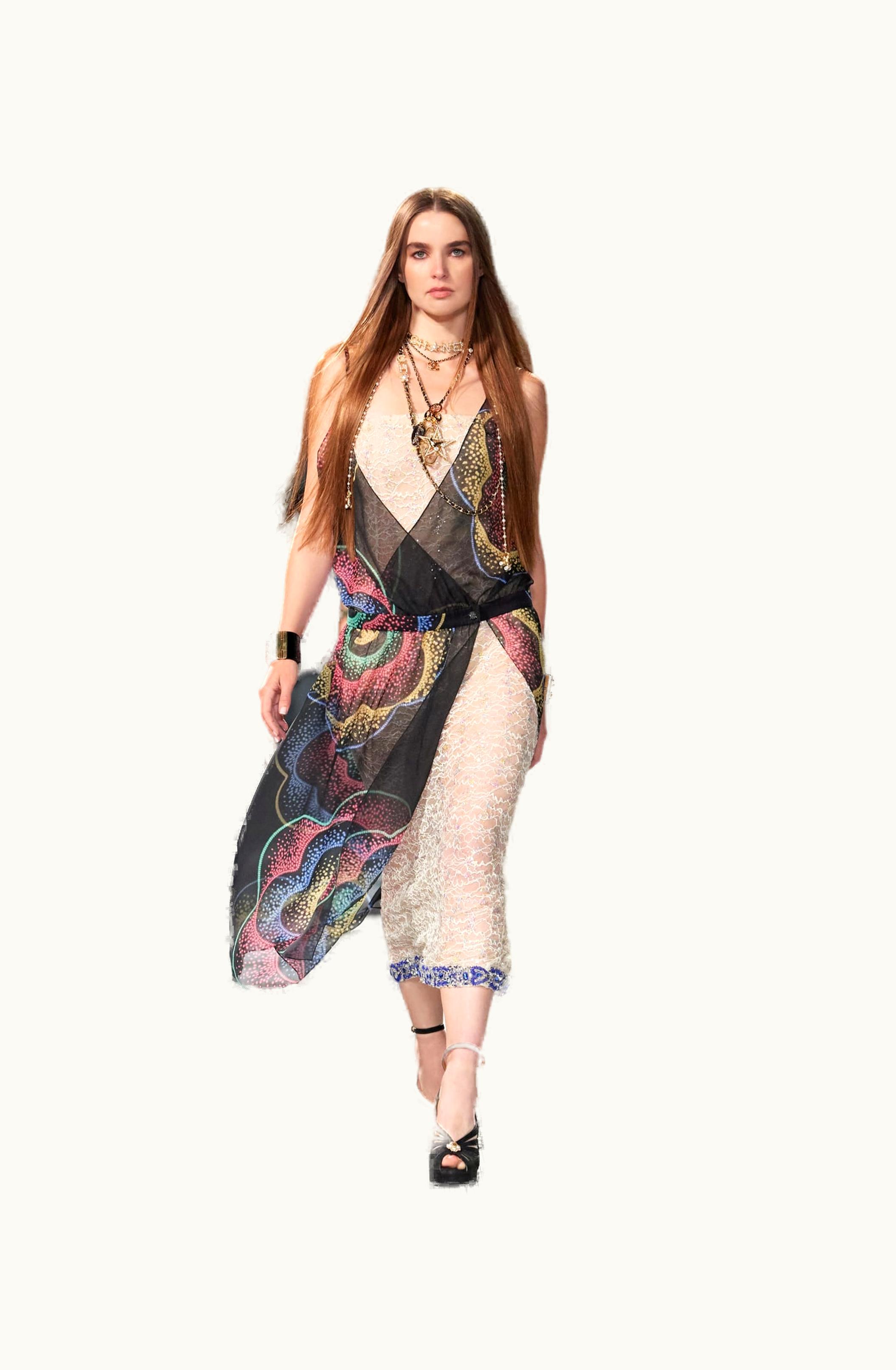 Chanel Chanel Dress - Printed Silk Muslin, Multicolor