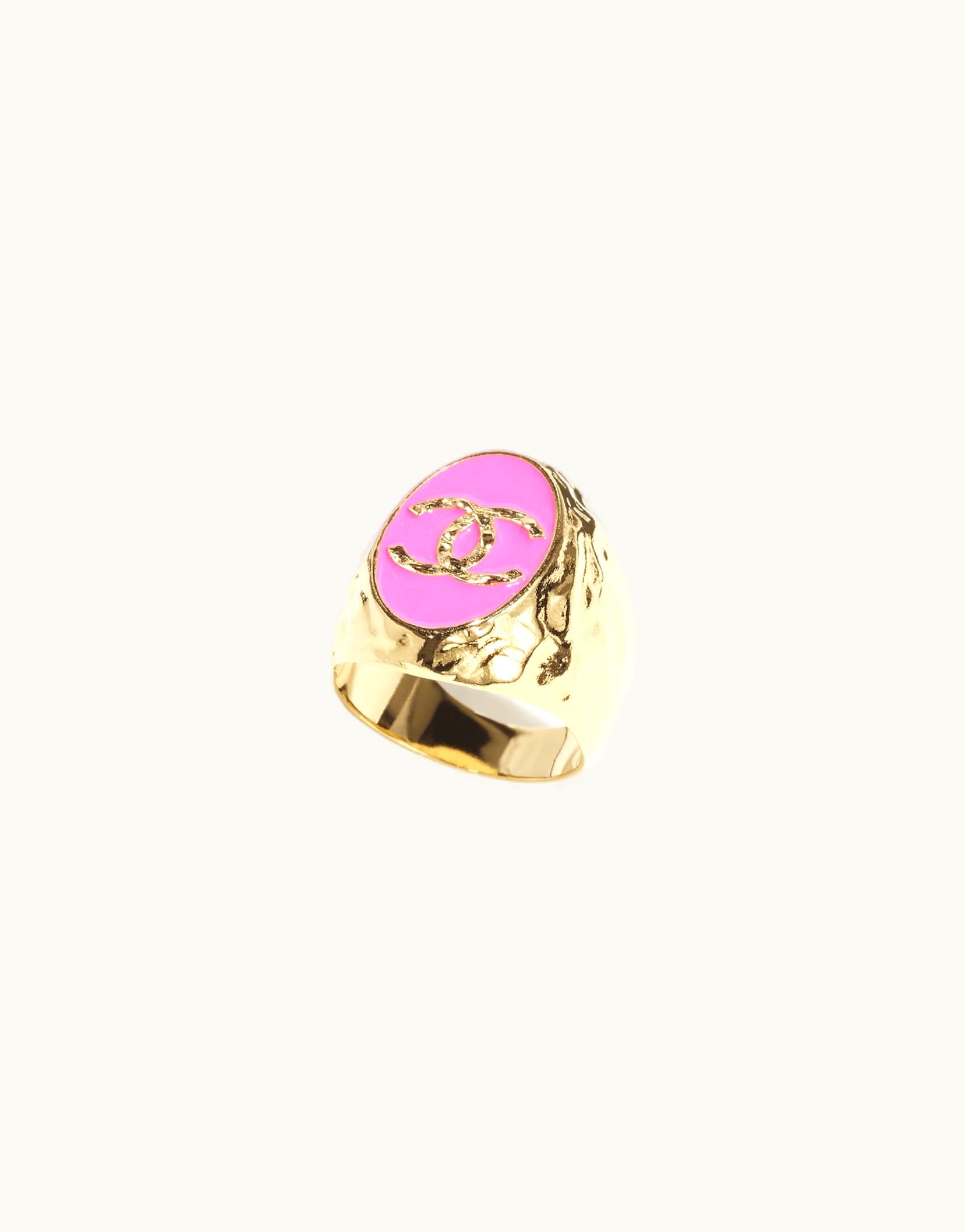 Chanel Chanel Ring - Metal, Gold & Pink