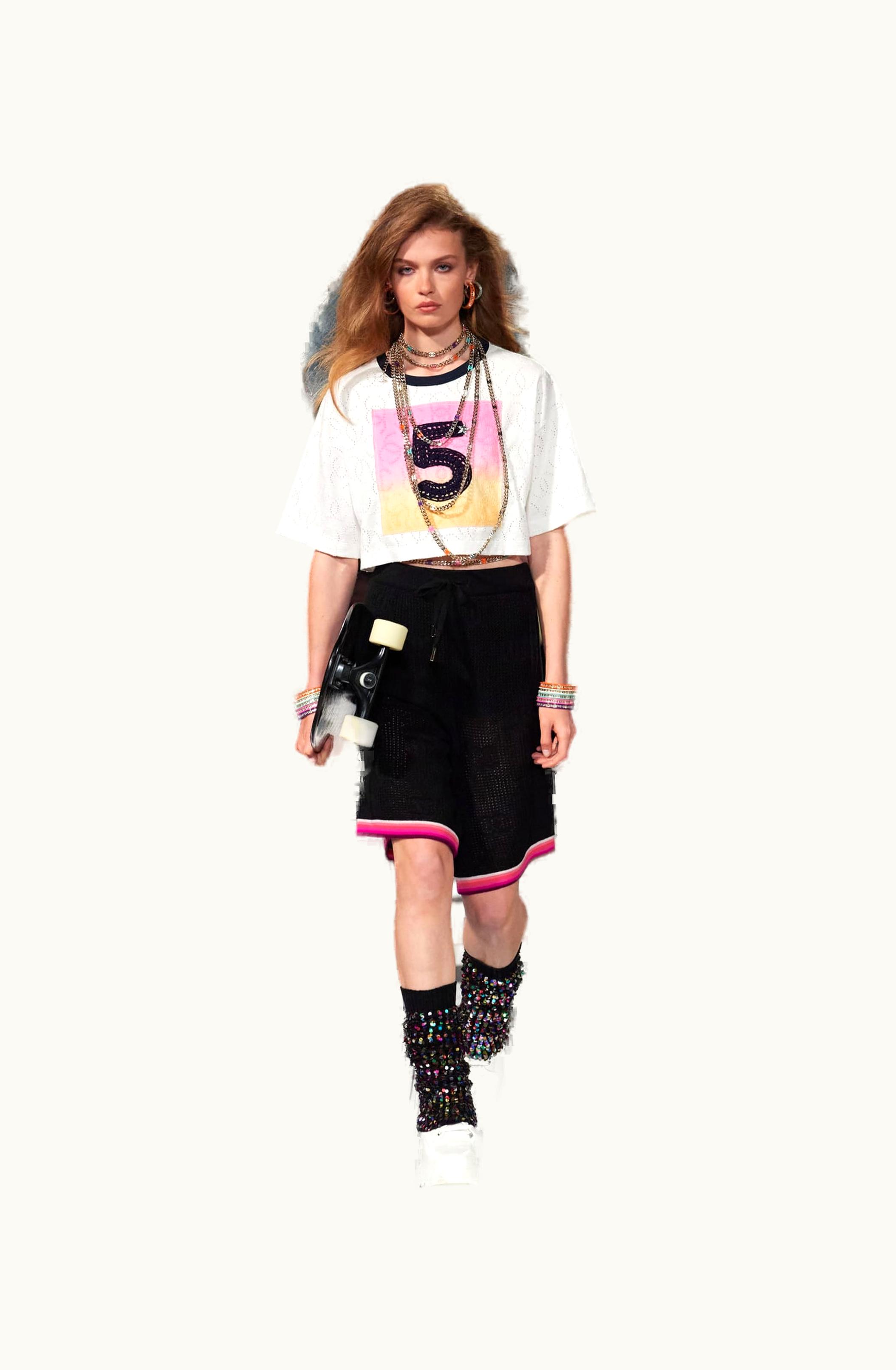 Chanel Chanel Tee-shirt - Cotton, White, Black, Pink & Yellow