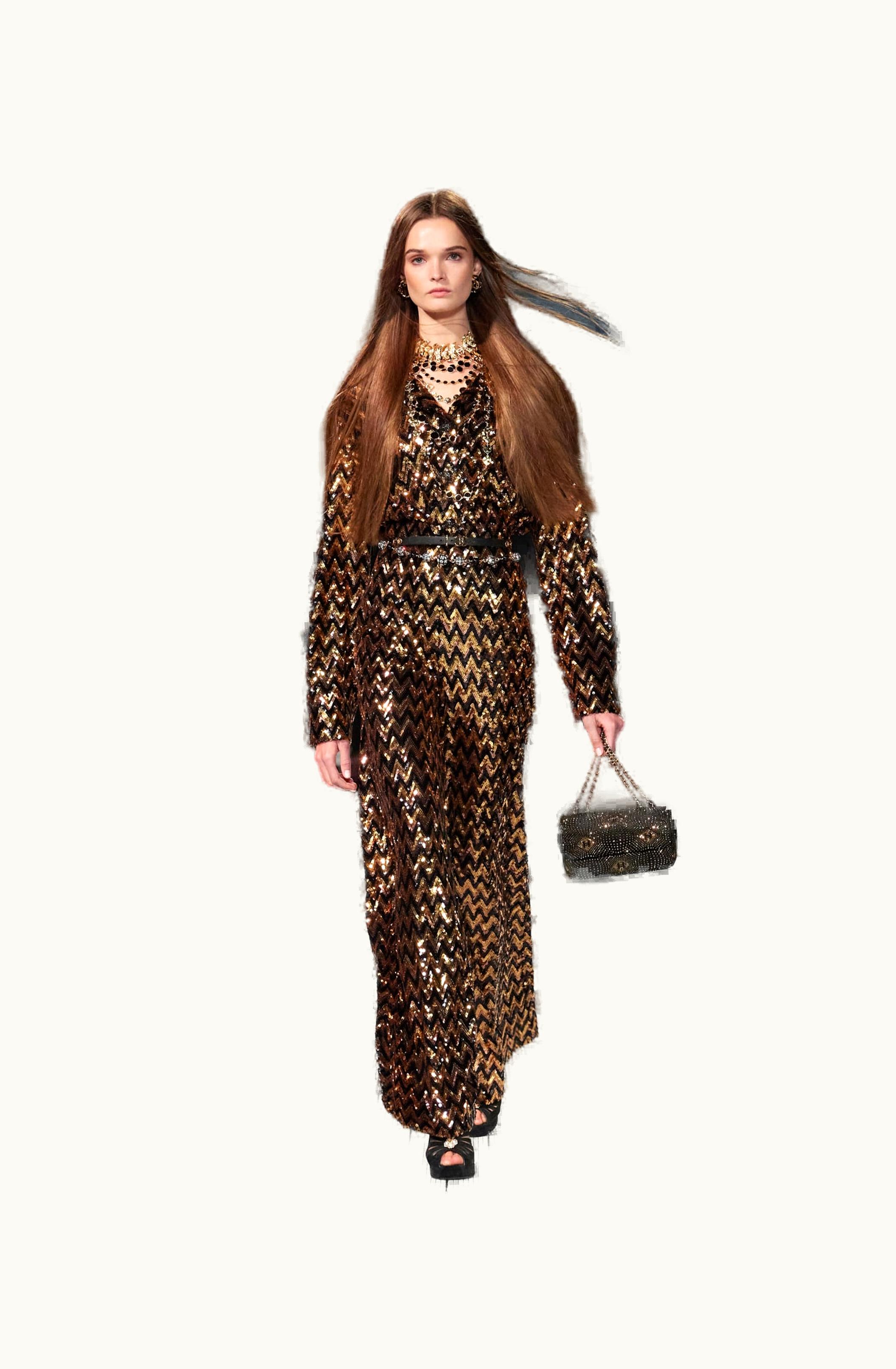 Chanel Chanel Pants - Glittered Tulle, Gold & Black