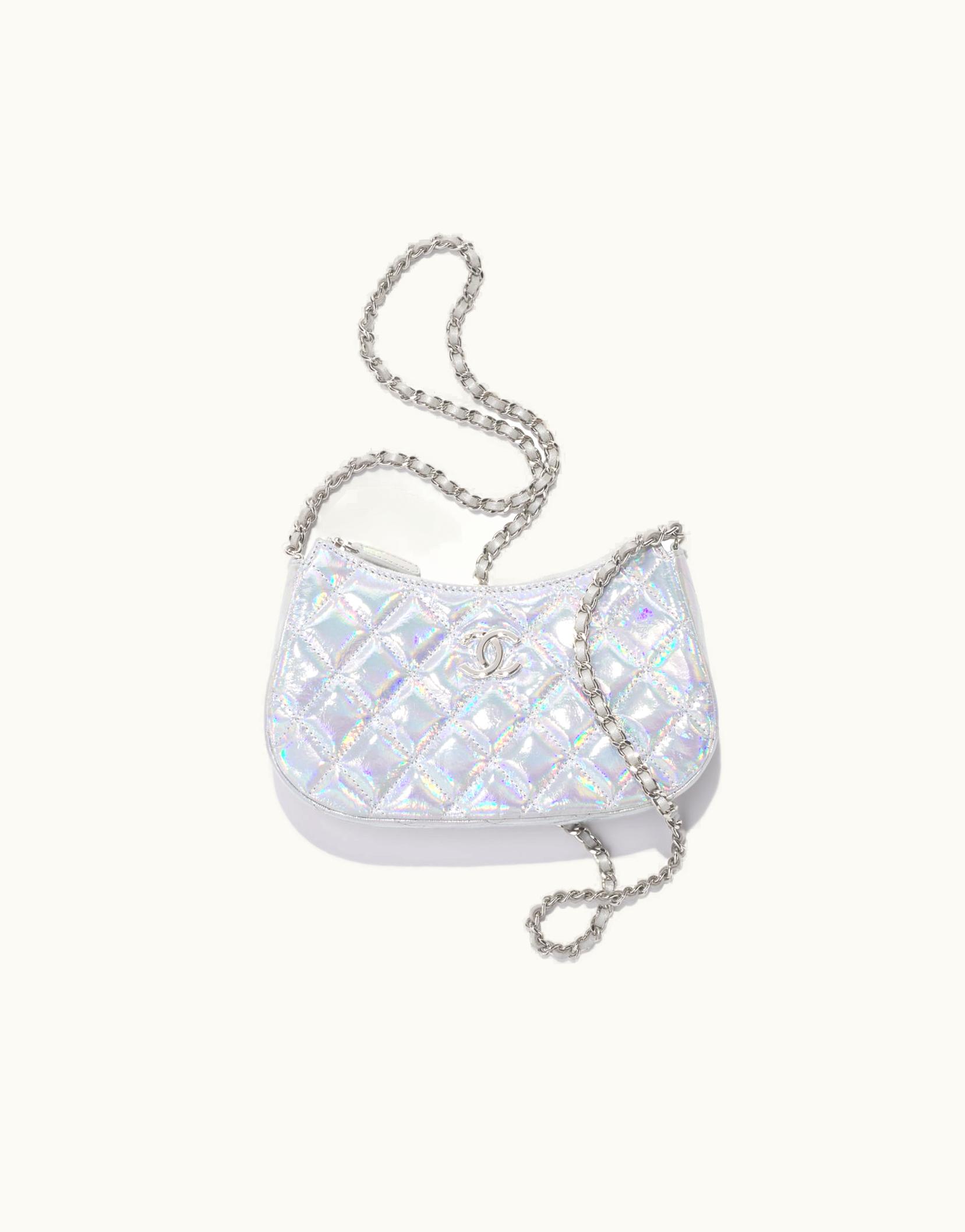 Chanel Chanel Clutch With Chain - Iridescent Mirror Goatskin & Silver-Tone Metal, Silver