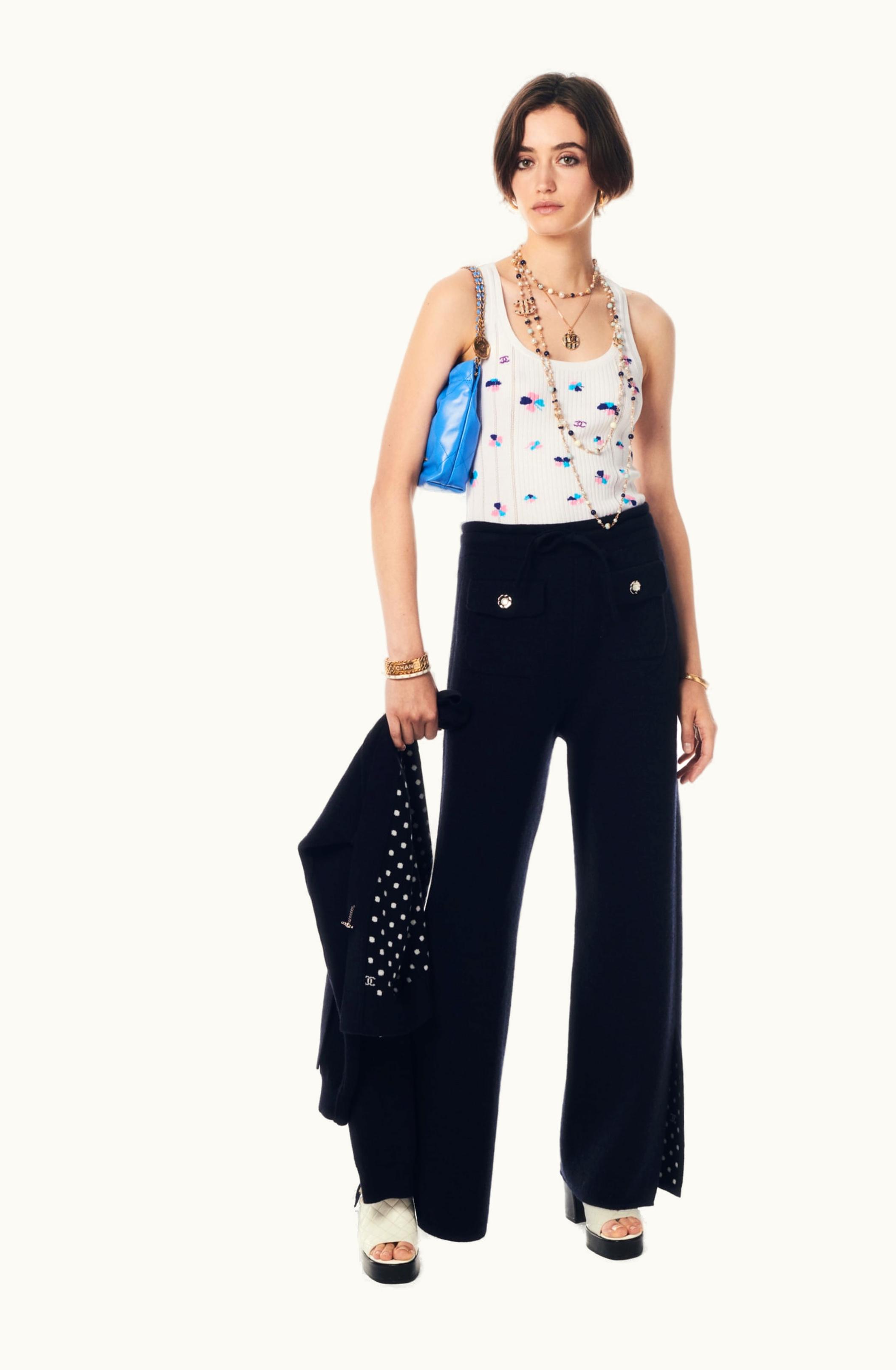 Chanel Chanel Pants - Cashmere, Navy Blue, Black & White