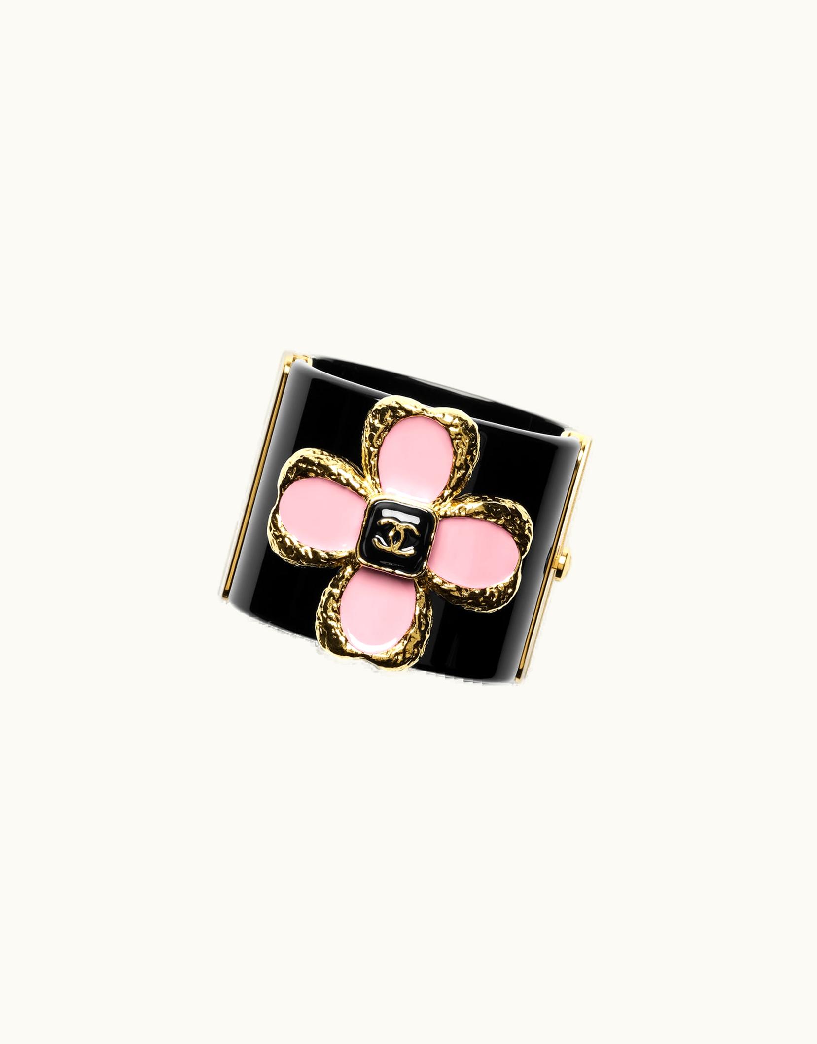 Chanel Chanel Cuff - Resin & Metal, Black, Pink & Gold