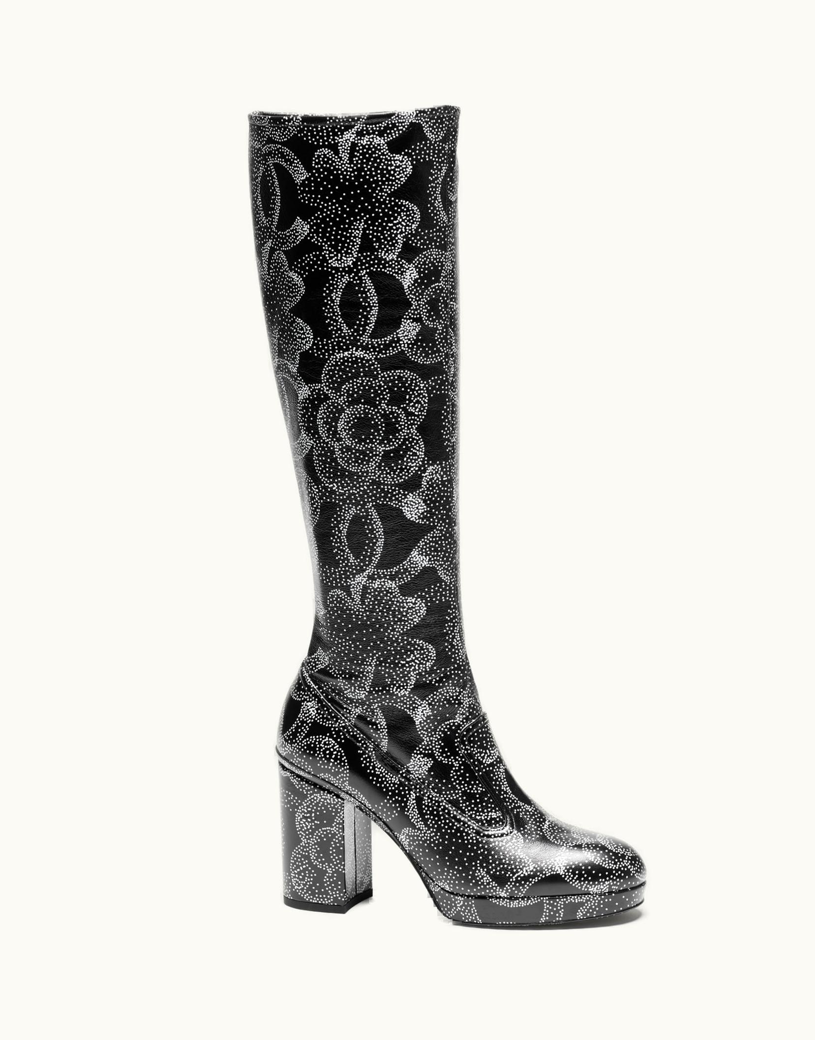 Chanel Chanel High Boots - Printed Calfskin, Black & White