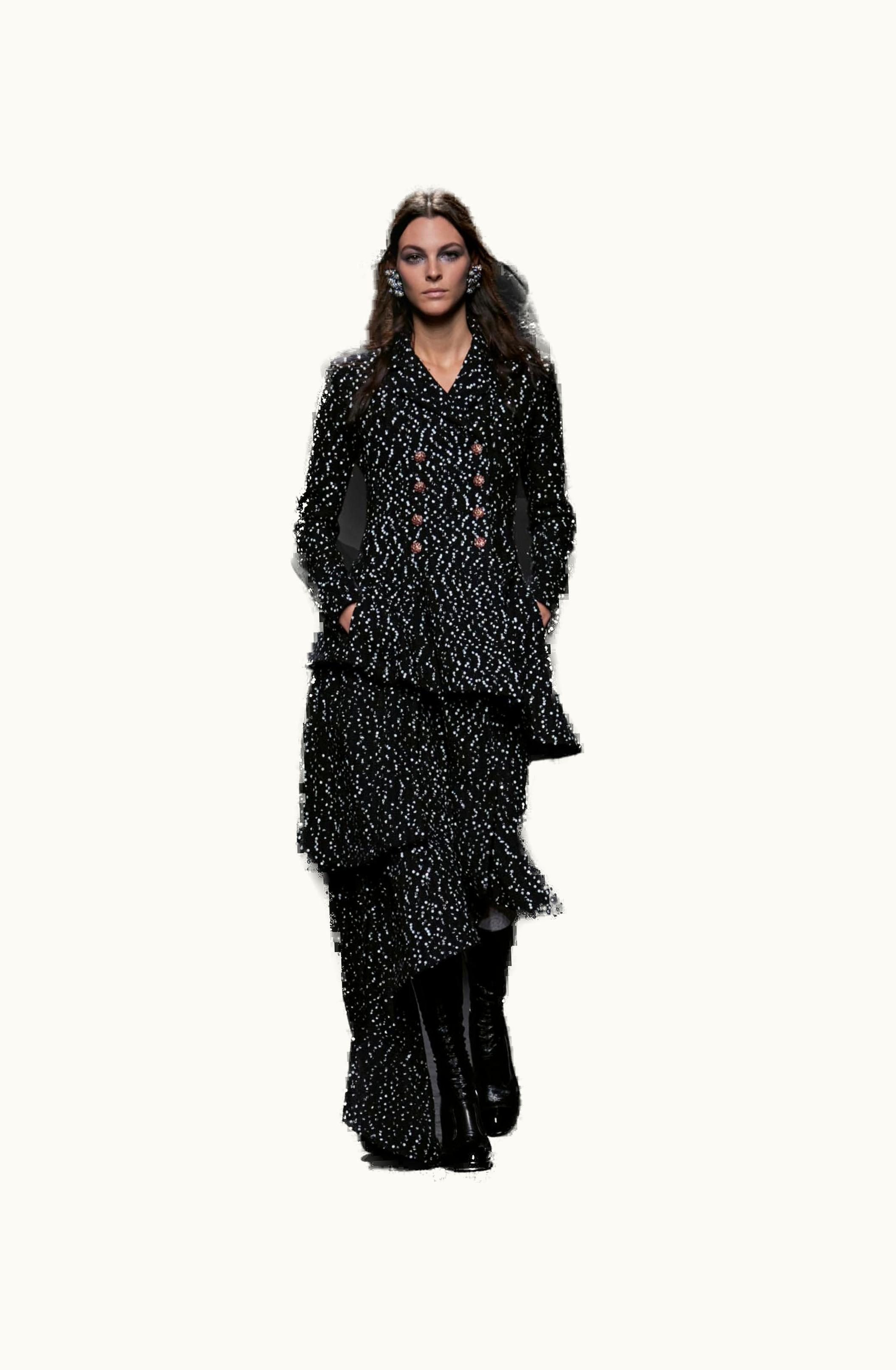 Chanel Chanel Coat - Tweed & Sequins, Black & White