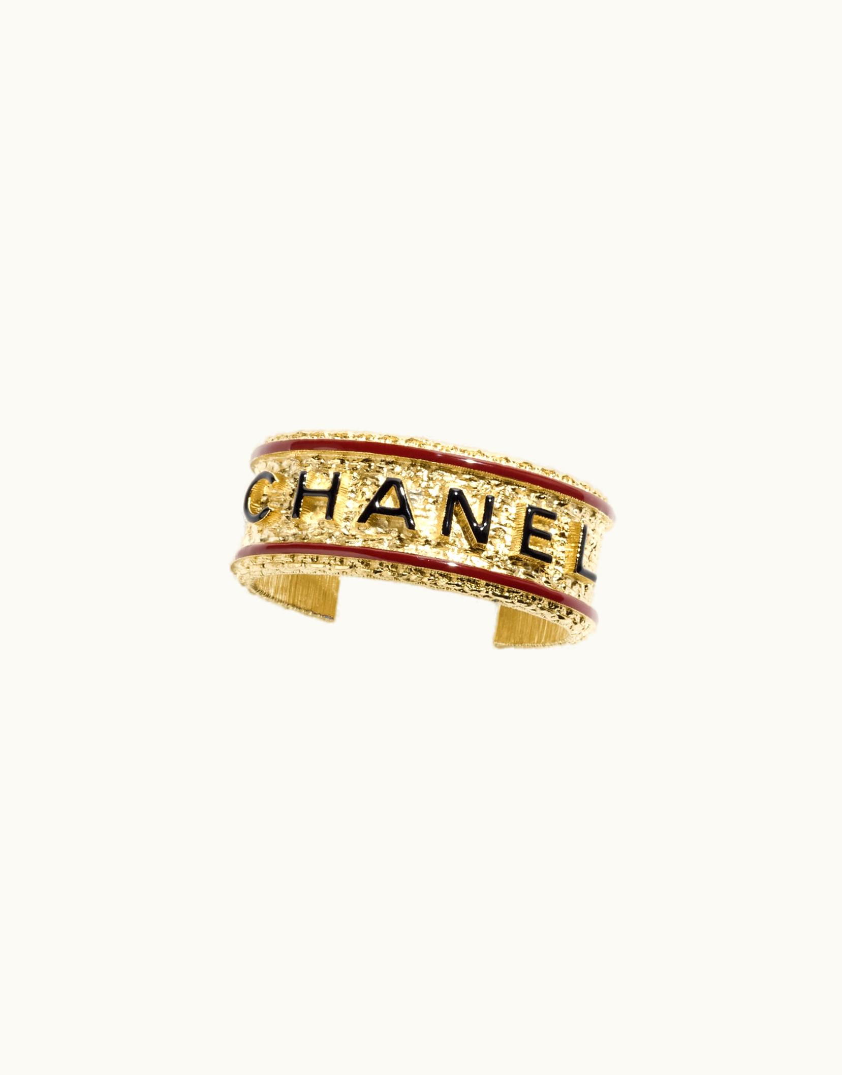 Chanel Chanel Cuff - Metal, Black, Red & Gold