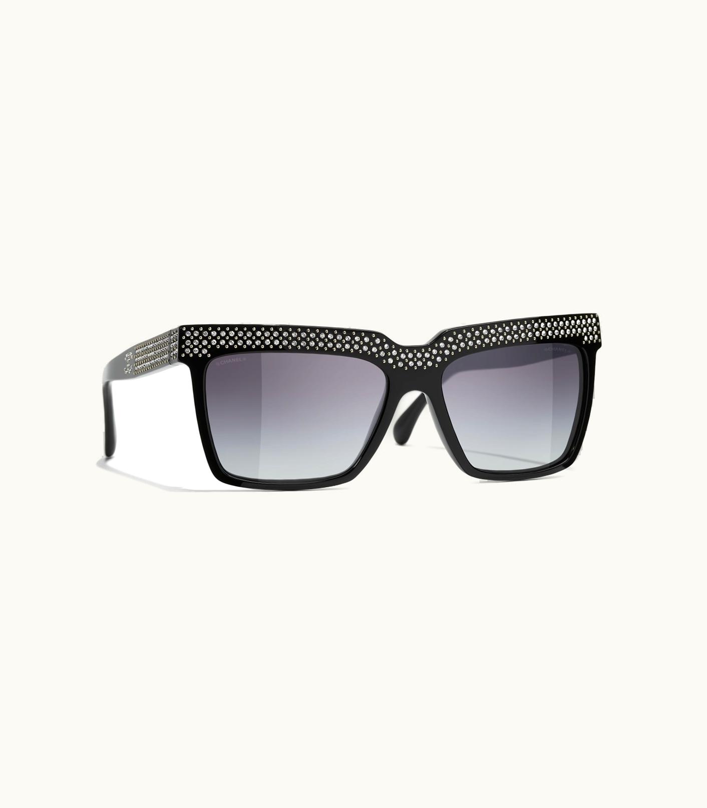 Chanel Chanel Sunglasses: Square Sunglasses, Acetate & Strass