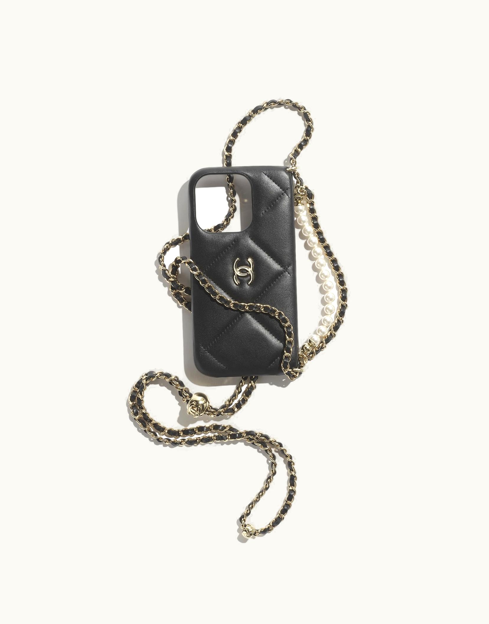 Chanel Chanel Clutch With Chain - Lambskin, Imitation Pearls & Gold-Tone Metal, Black