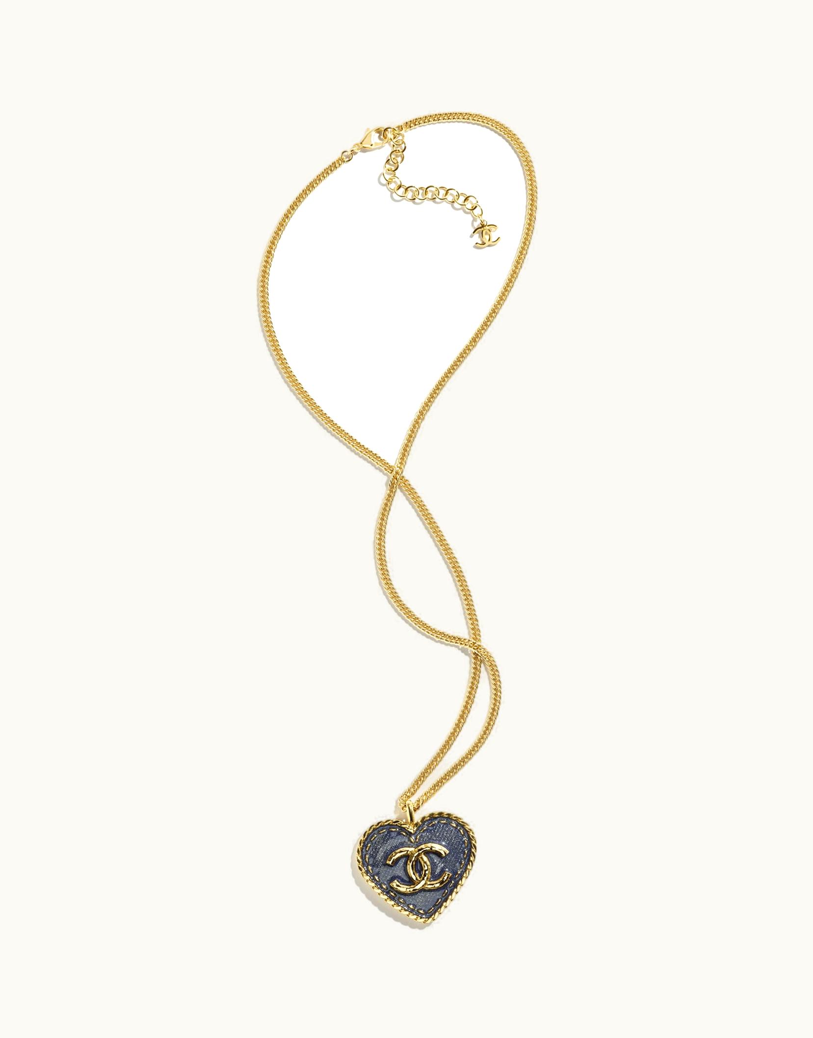 Chanel Chanel Long Pendant Necklace - Metal, Gold & Blue