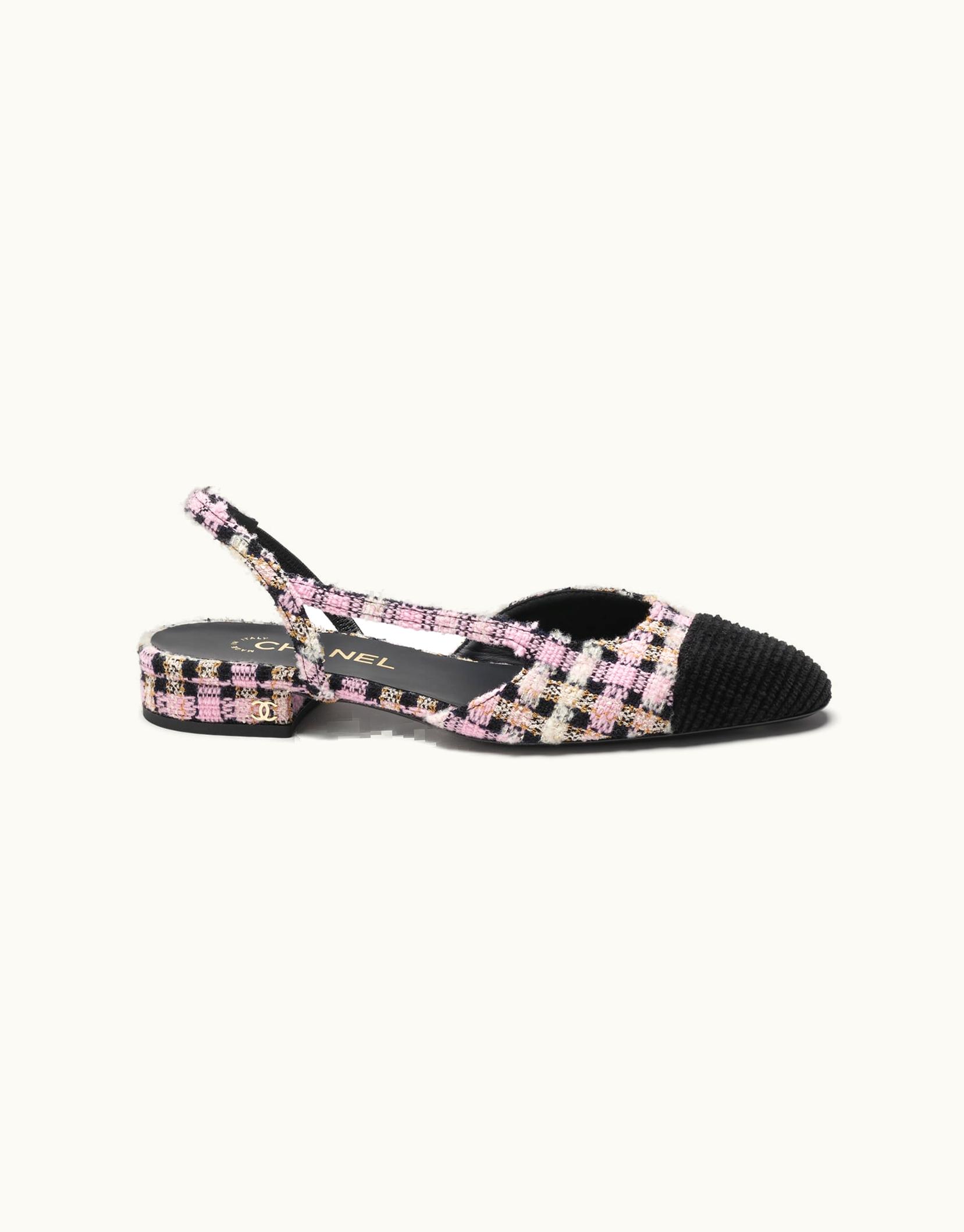 Chanel Chanel Slingbacks - Wool And Cotton Tweed & Corduroy, Multicolor & Black