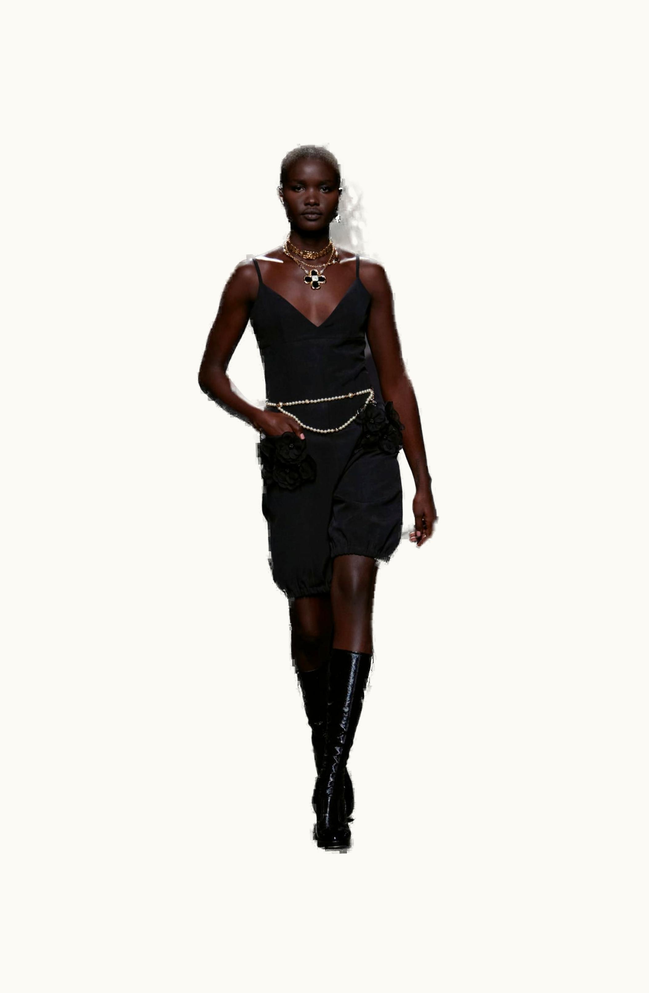 Chanel Chanel Jumpsuit - Embroidered Washed Silk & Cotton Satin, Black