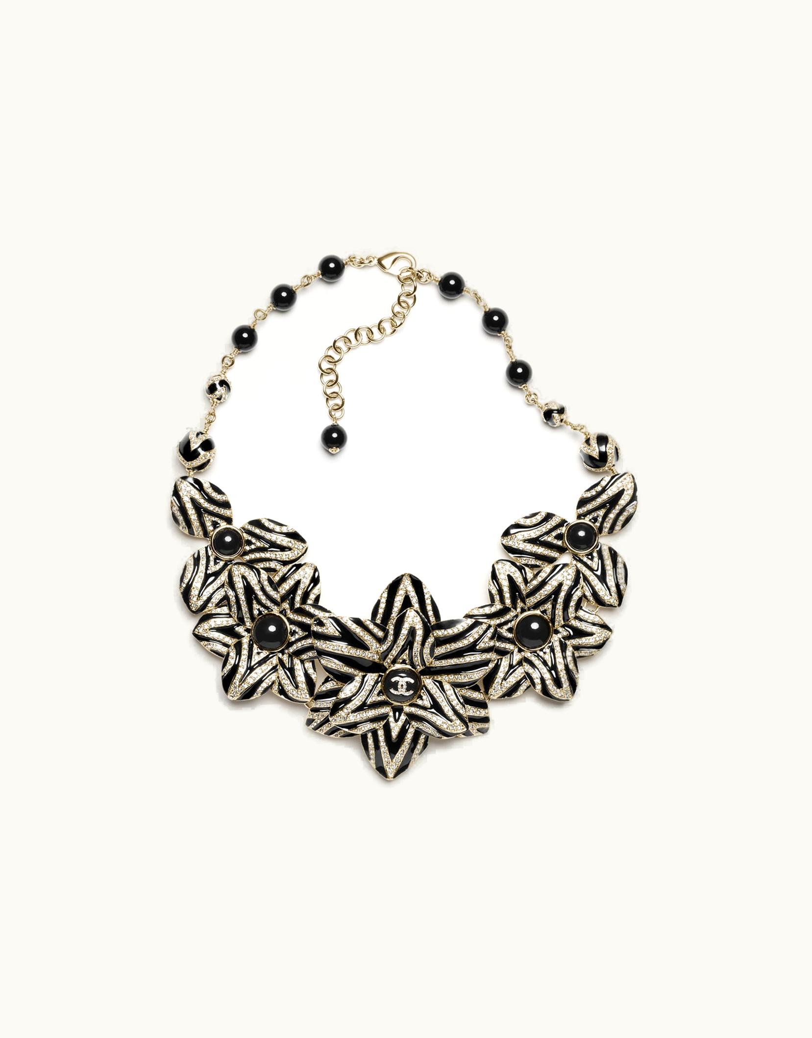 Chanel Chanel Necklace - Metal, Glass Pearls, Imitation Pearls & Strass, Gold, Black & Crystal