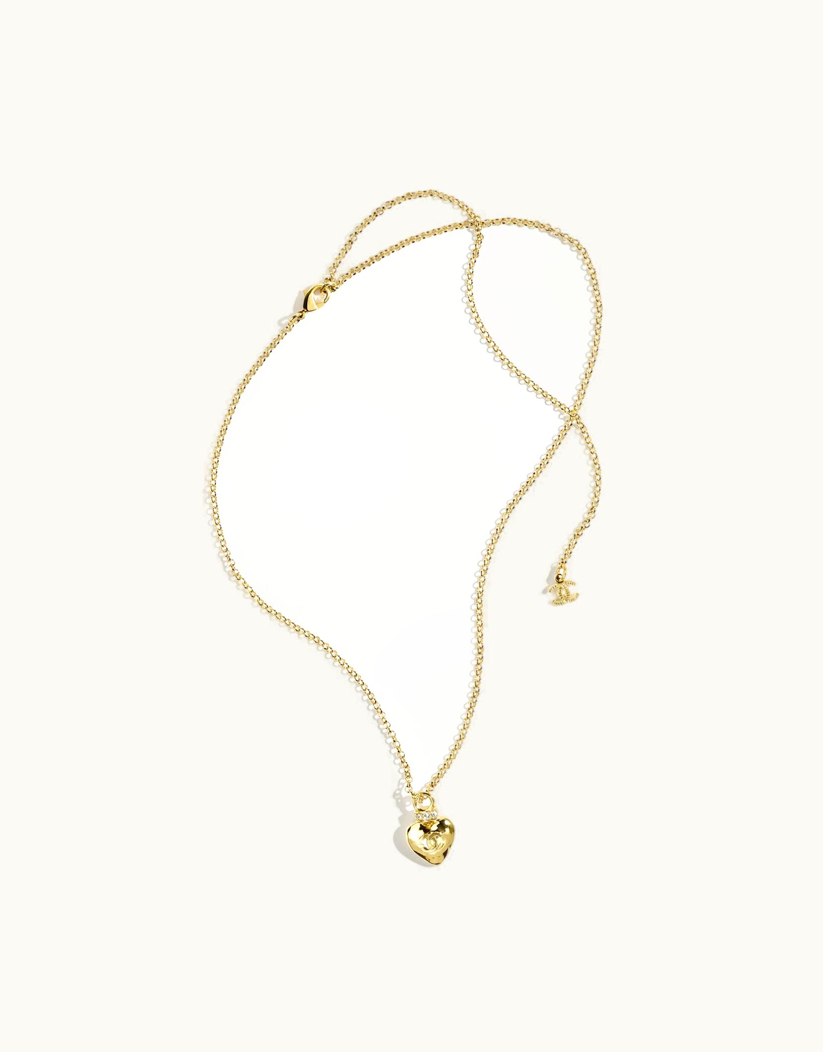 Chanel Chanel Pendant Necklace - Metal & Strass, Gold & Crystal