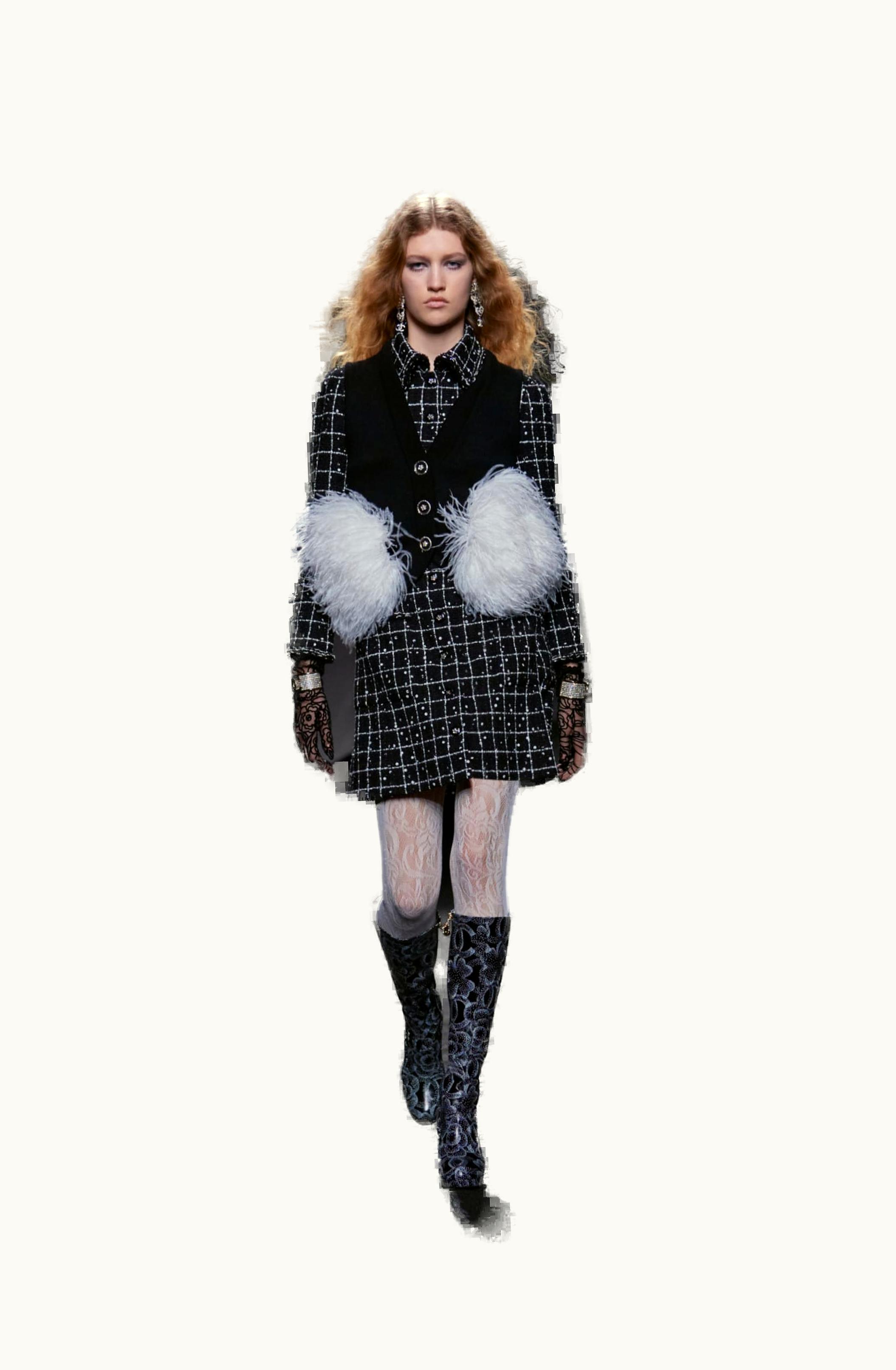 Chanel Chanel Dress - Tweed & Sequins, Black & White