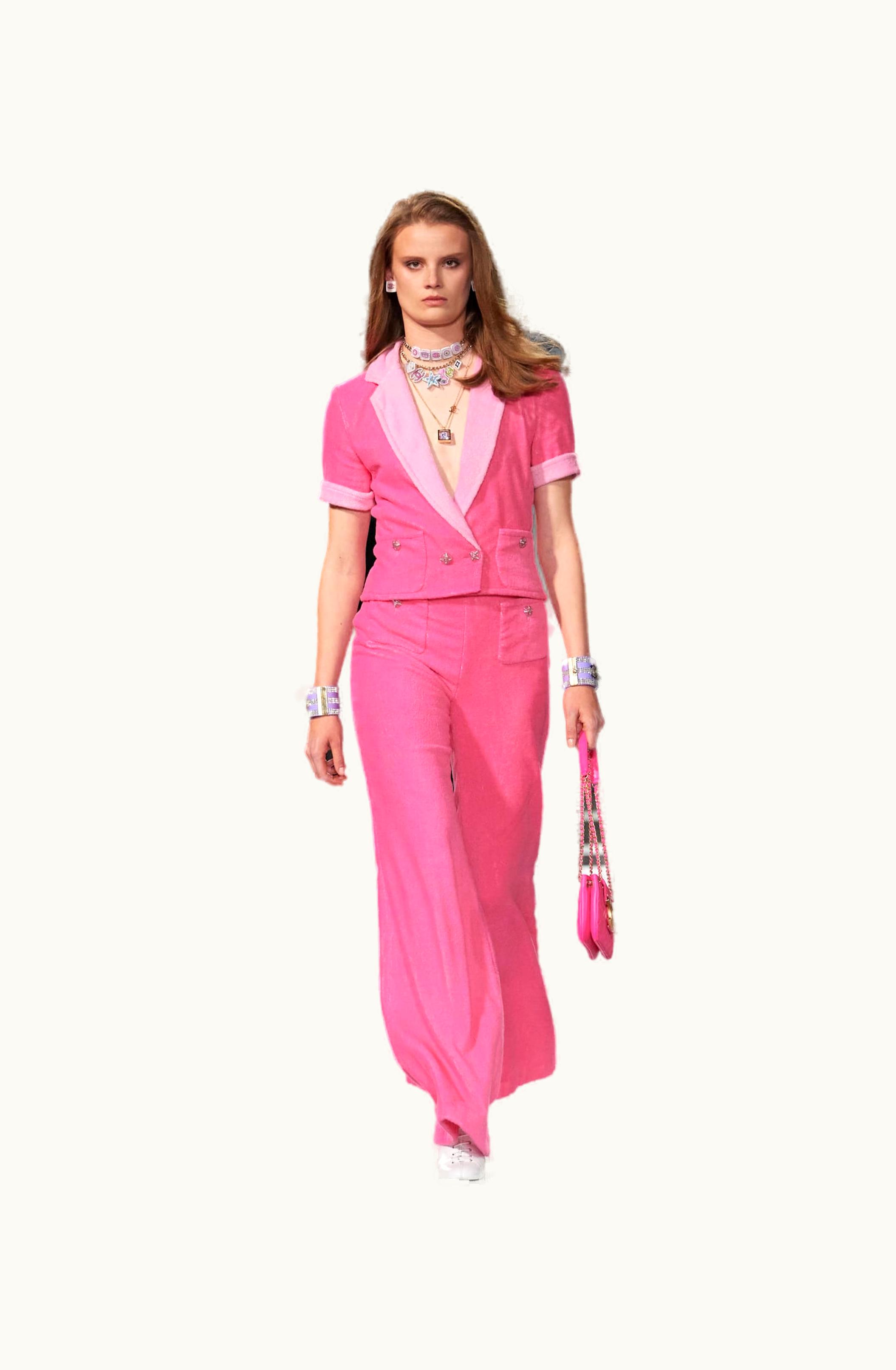 Chanel Chanel Jacket - Cotton Terrycloth, Pink & Light Pink