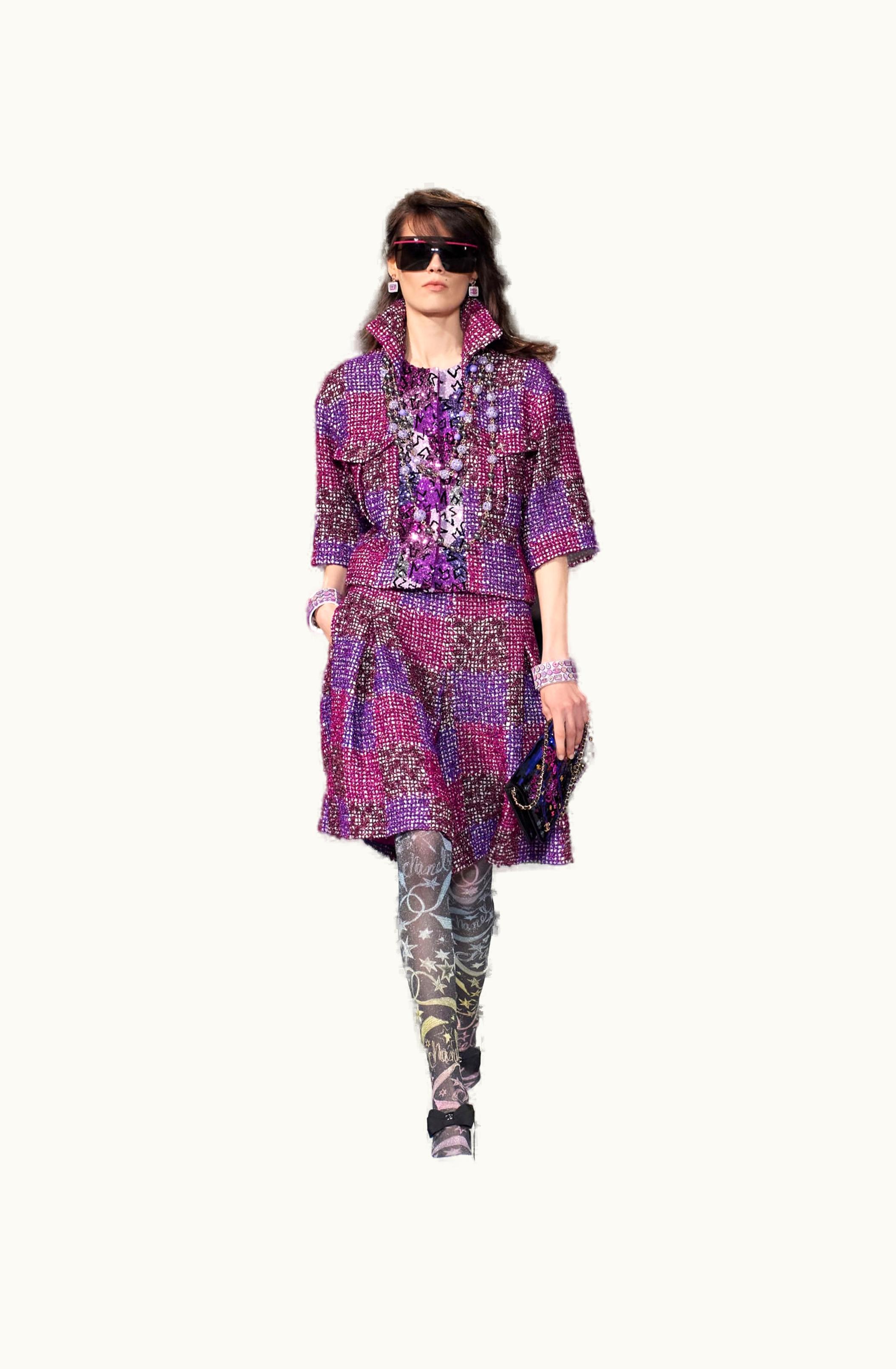 Chanel Chanel Jacket - Embroidered Iridescent Tweed, Fuchsia, Purple, Black & Ecru