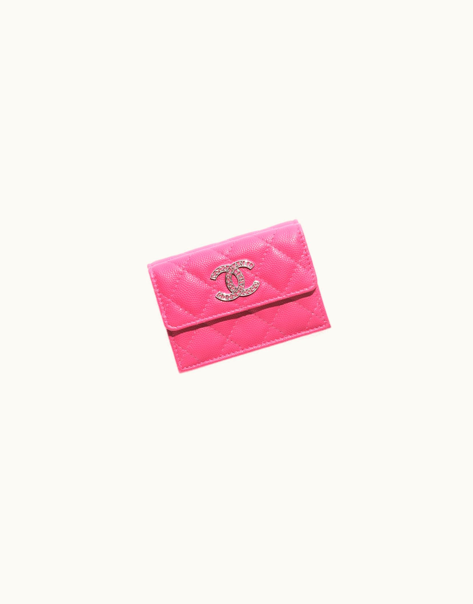 Chanel Chanel Small Flap Wallet - Shiny Grained Calfskin & Silver-Tone Metal, Fuchsia