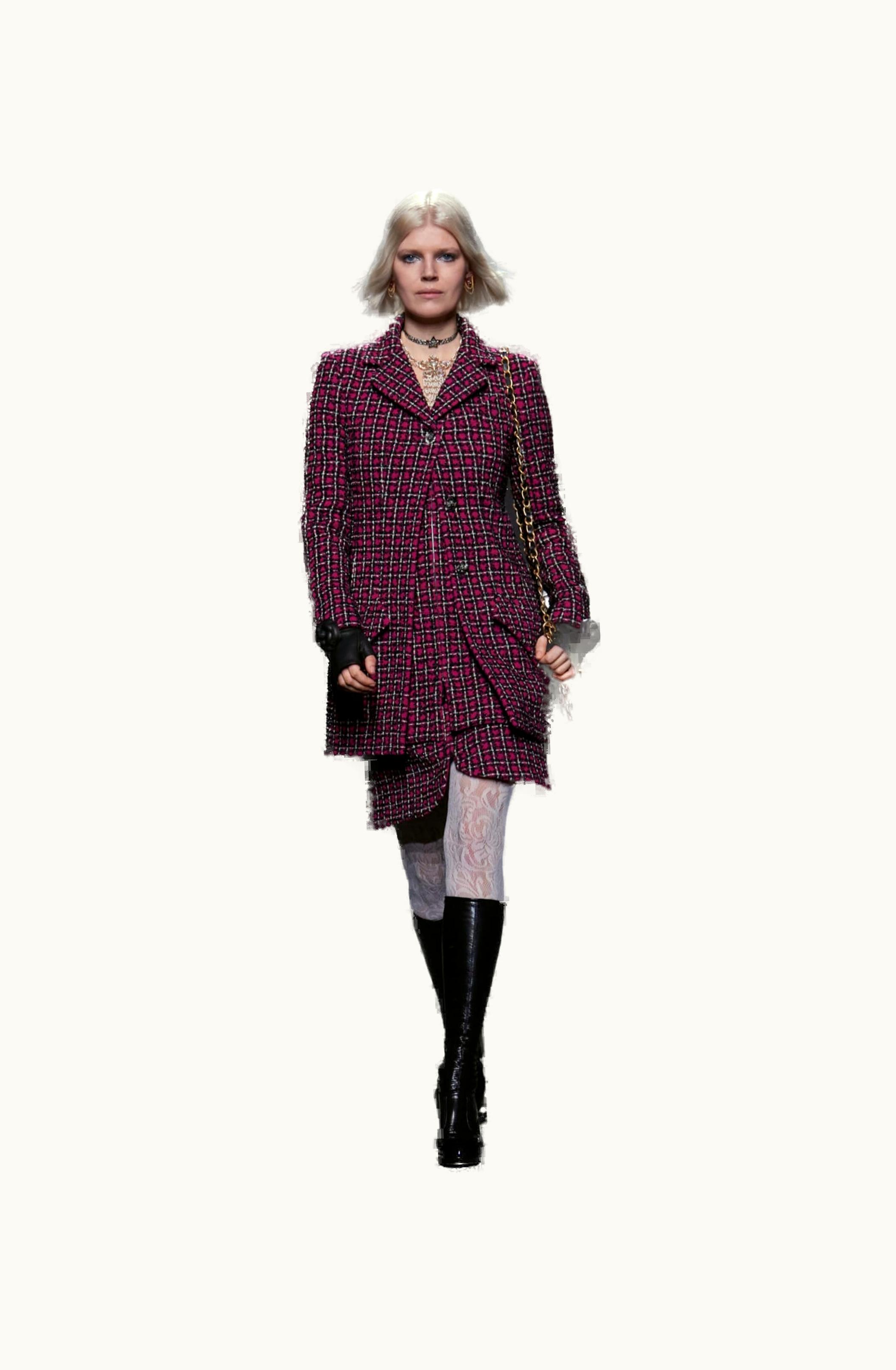 Chanel Chanel Jacket - Iridescent Wool Tweed, Fuchsia, Black & White