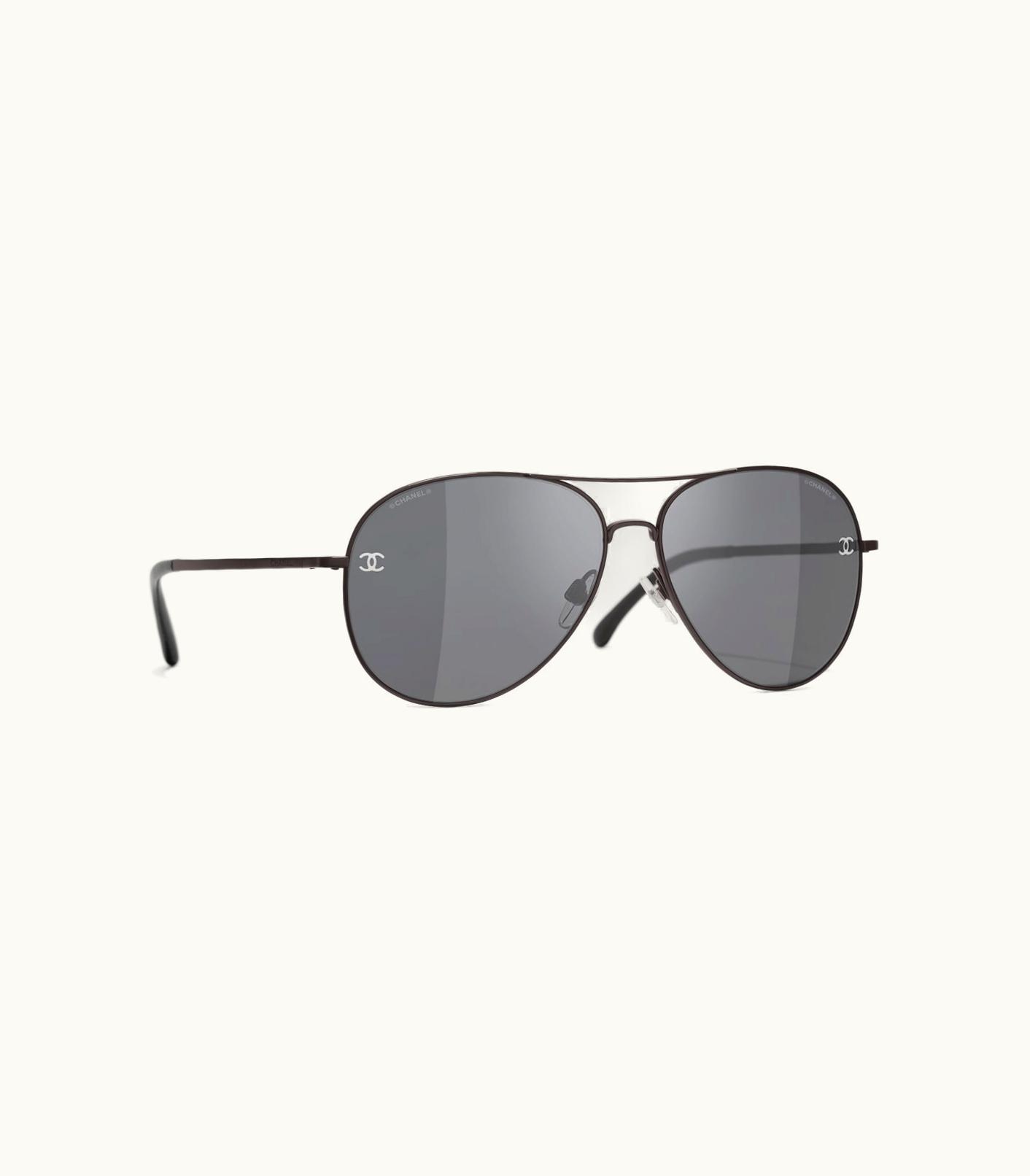Chanel Chanel Sunglasses: Pilot Sunglasses, Titanium & Calfskin