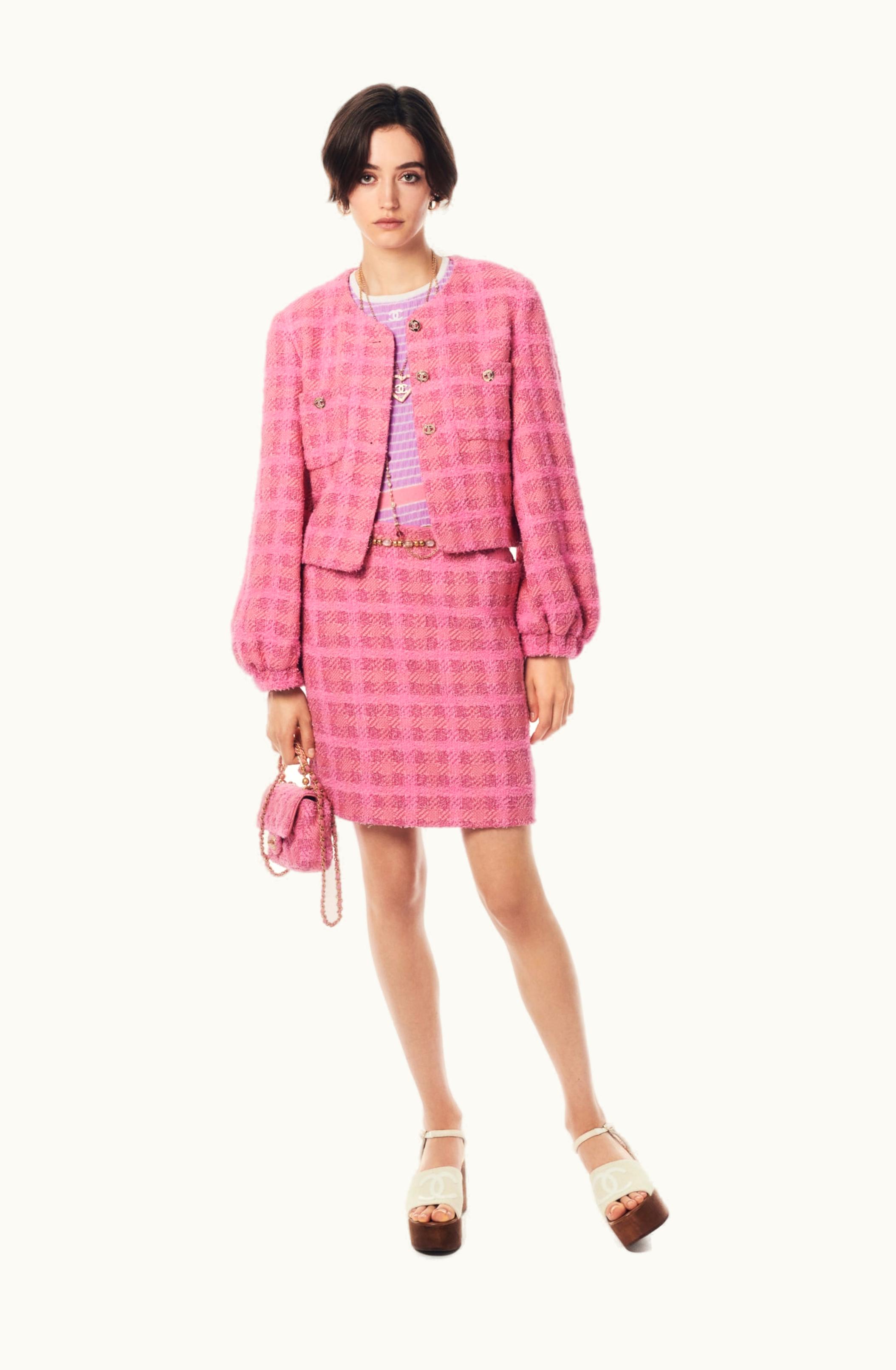 Chanel Chanel Skirt - Cotton Tweed, Pink & Dark Pink