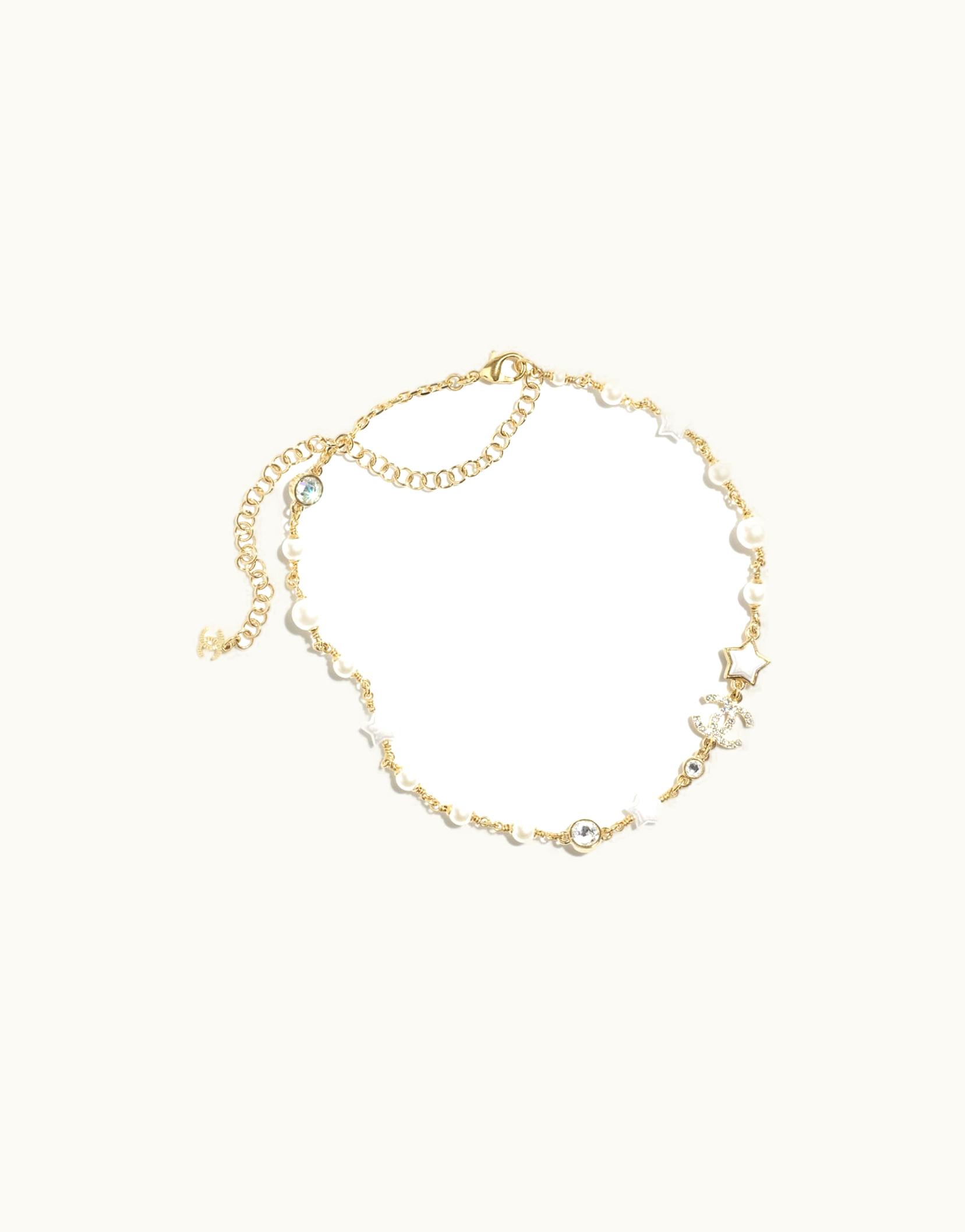 Chanel Chanel Necklace - Metal, Resin, Glass Pearls & Strass, Gold, Pearly White & Crystal