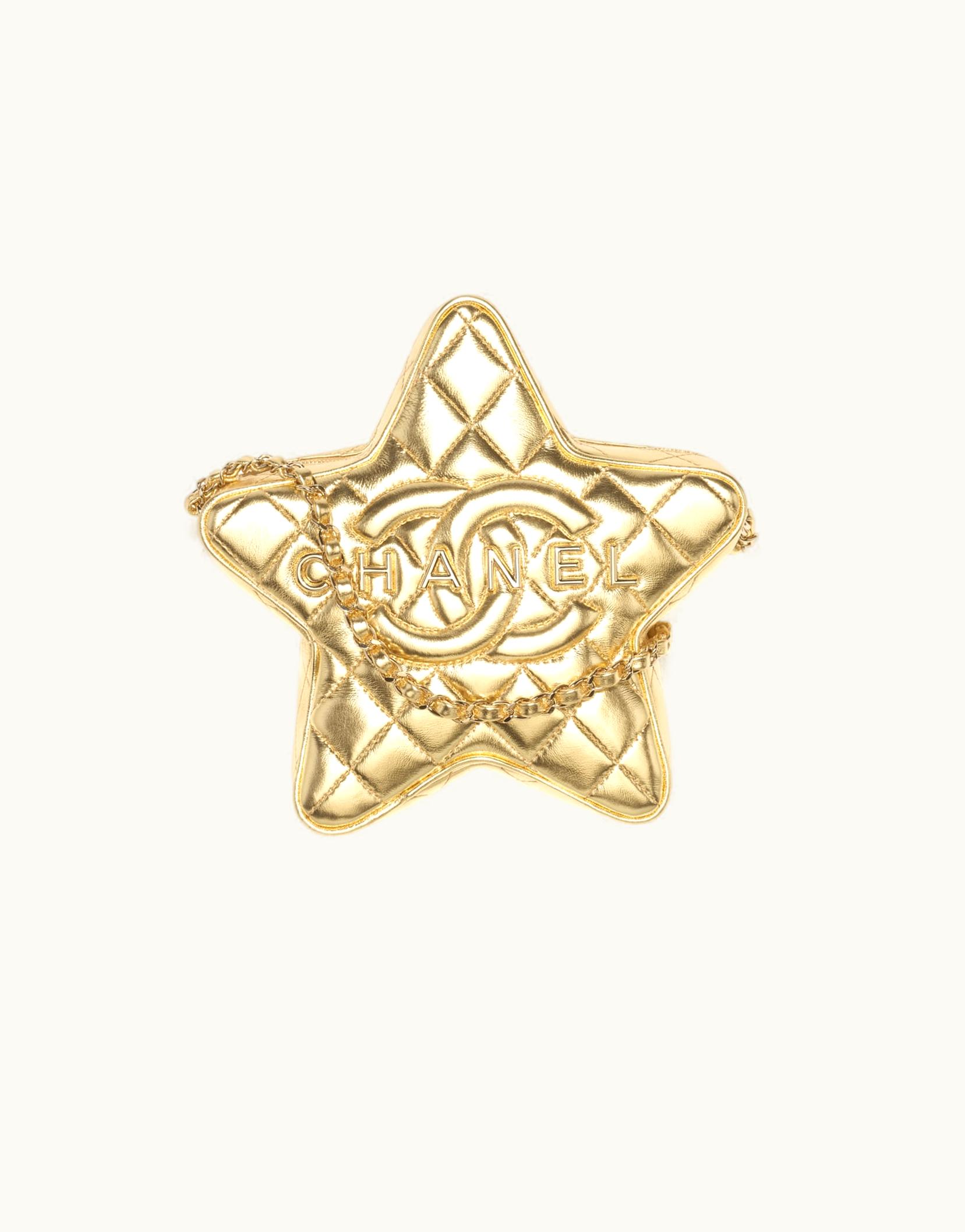 Chanel Chanel Star Handbag, Metallic Lambskin & Gold-Tone Metal, Gold