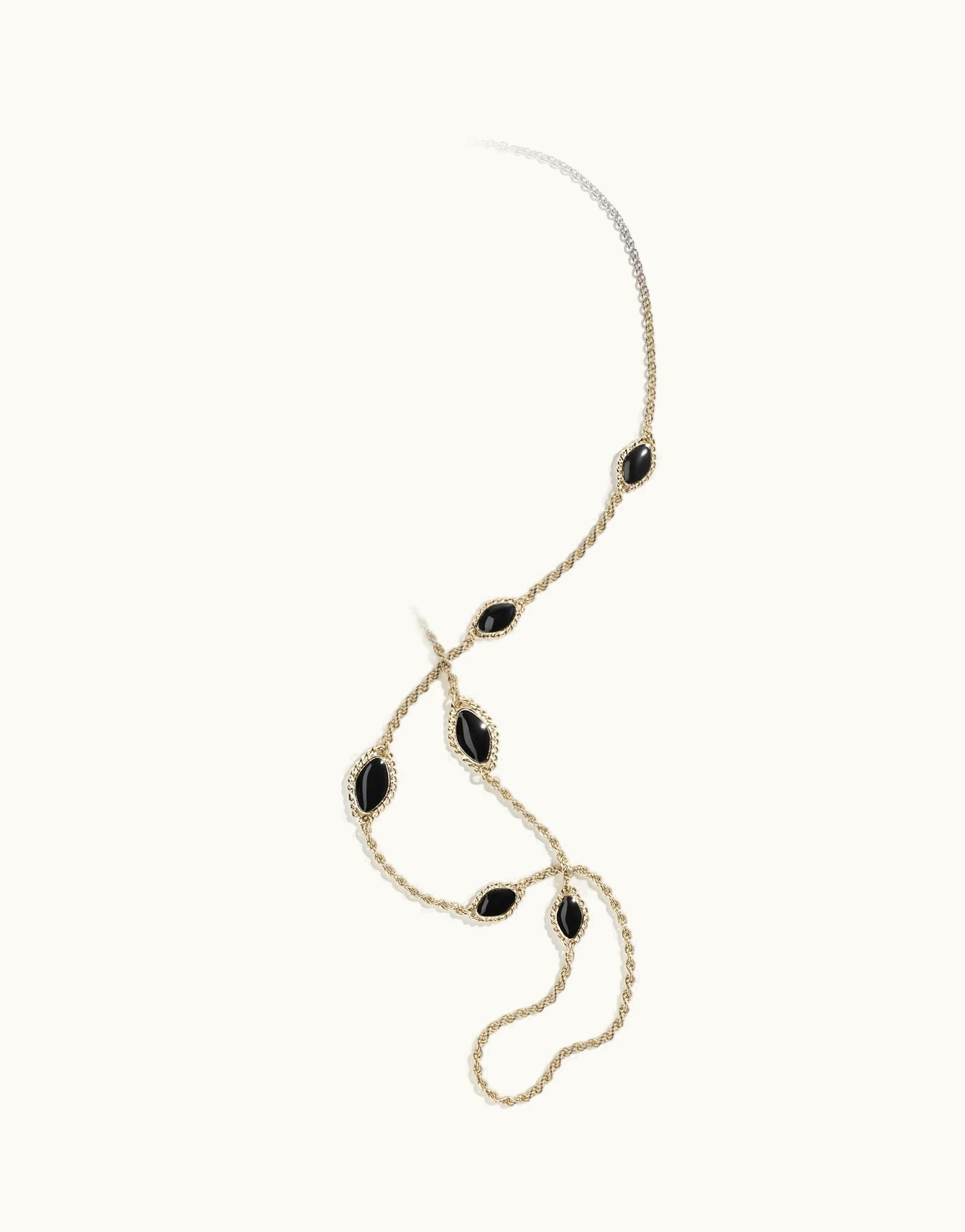 Chanel Chanel Long Necklace - Metal, Gold & Black Gold & Black