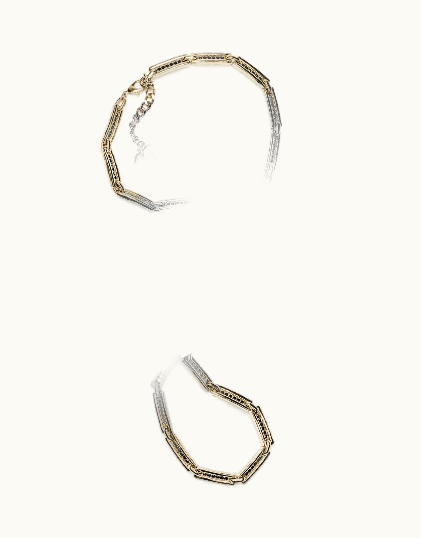 Chanel Chanel Long Necklace - Metal & Strass, Gold & Black