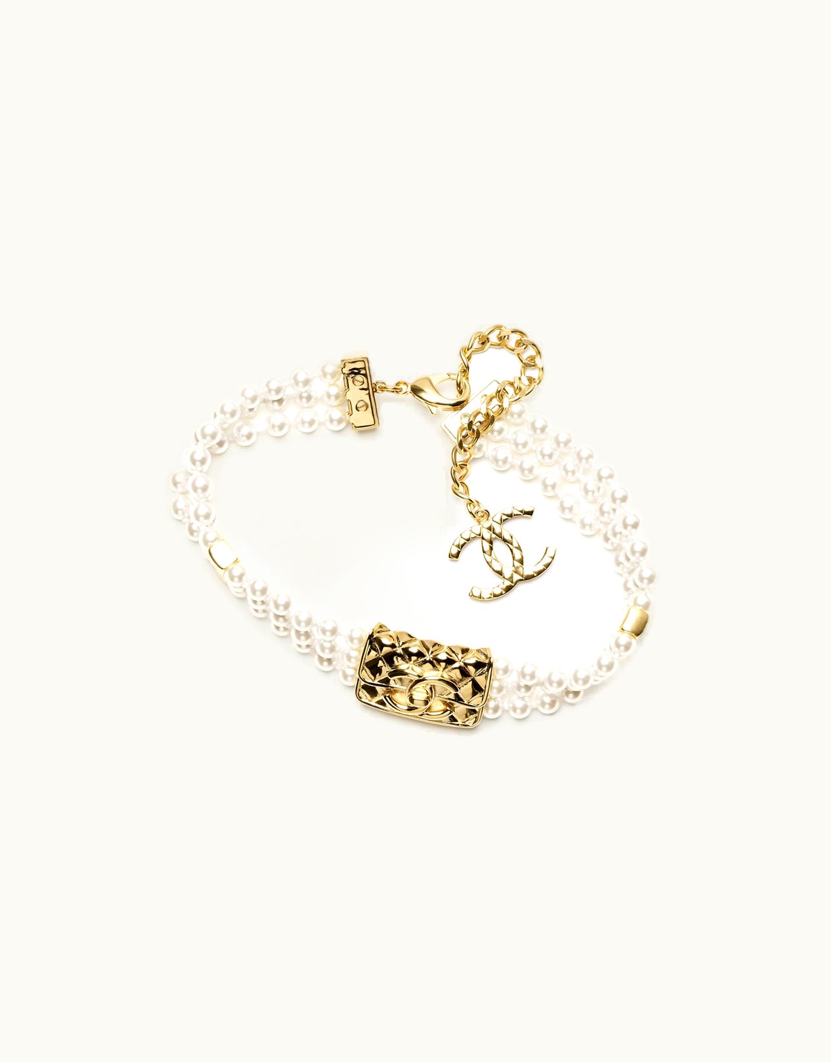 Chanel Chanel Choker - Metal & Glass Pearls, Dark Gold & Pearly White