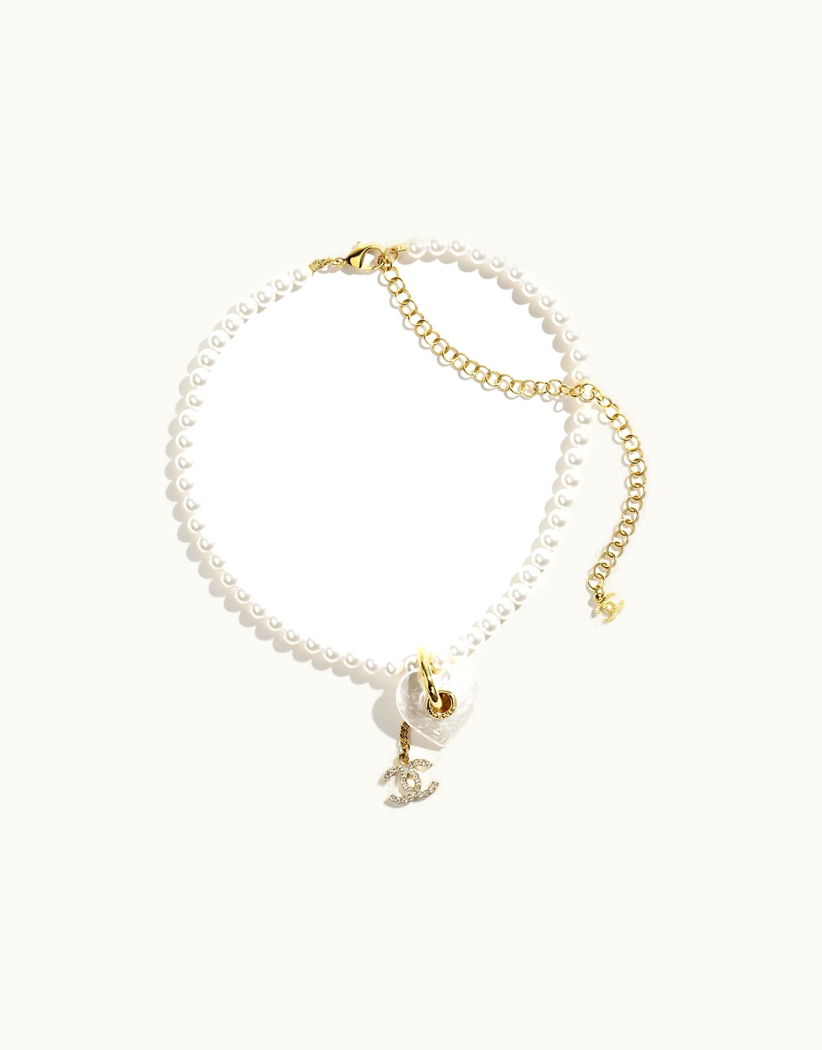 Chanel Chanel Necklace - Metal, Resin, Glass Pearls & Strass, Gold, Pearly White & Crystal Gold, Pearly White & Crystal