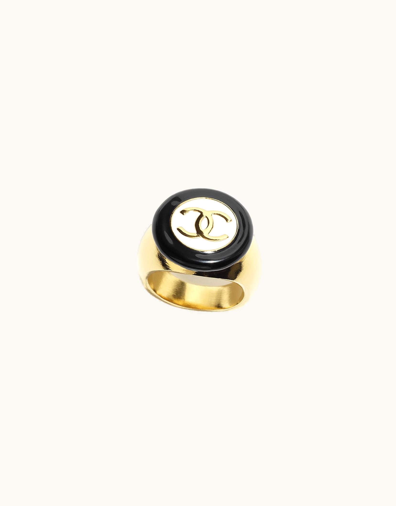 Chanel Chanel Ring - Metal, Gold, White & Black Gold, White & Black