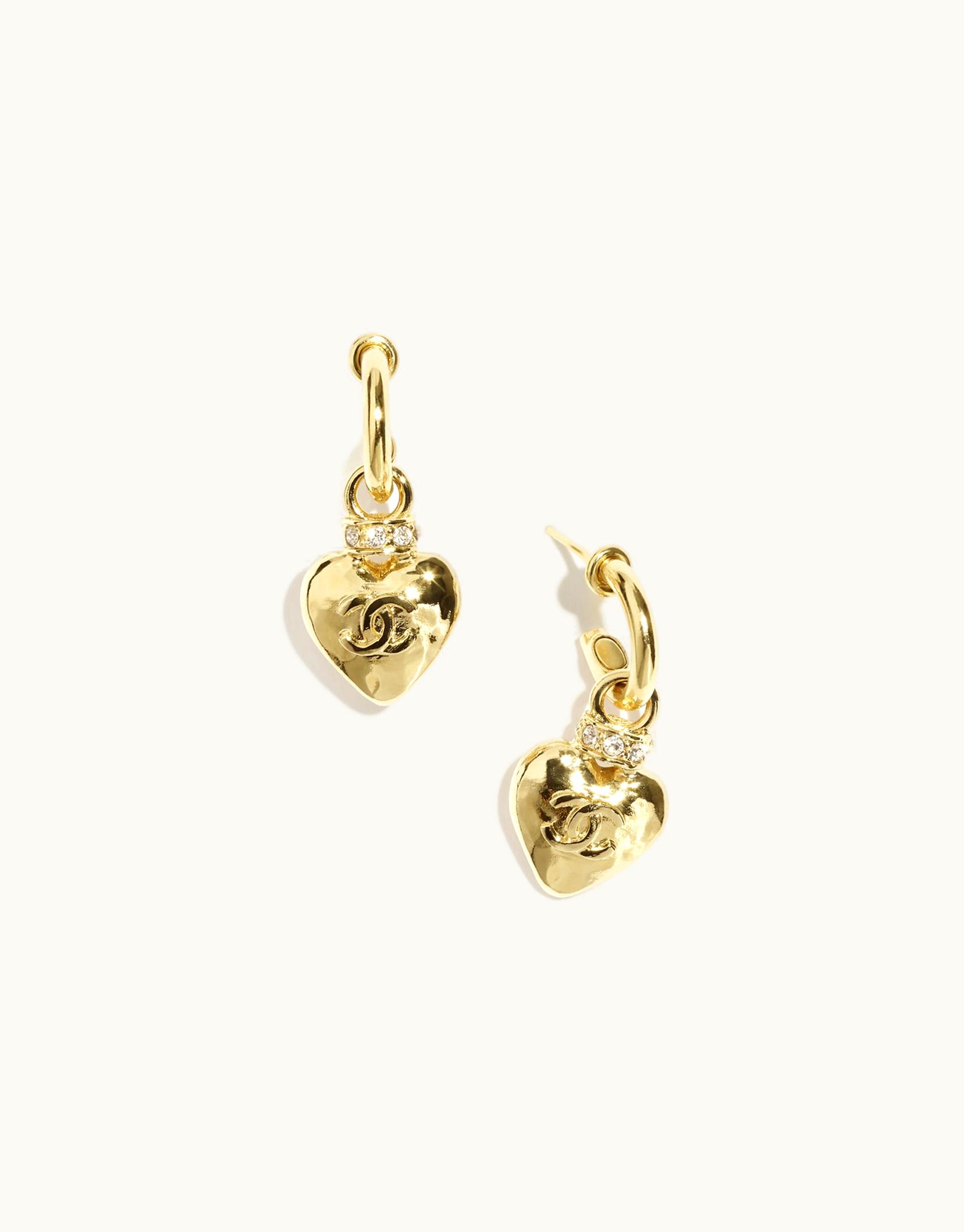 Chanel Chanel Pendant Earrings - Metal & Strass, Gold & Crystal