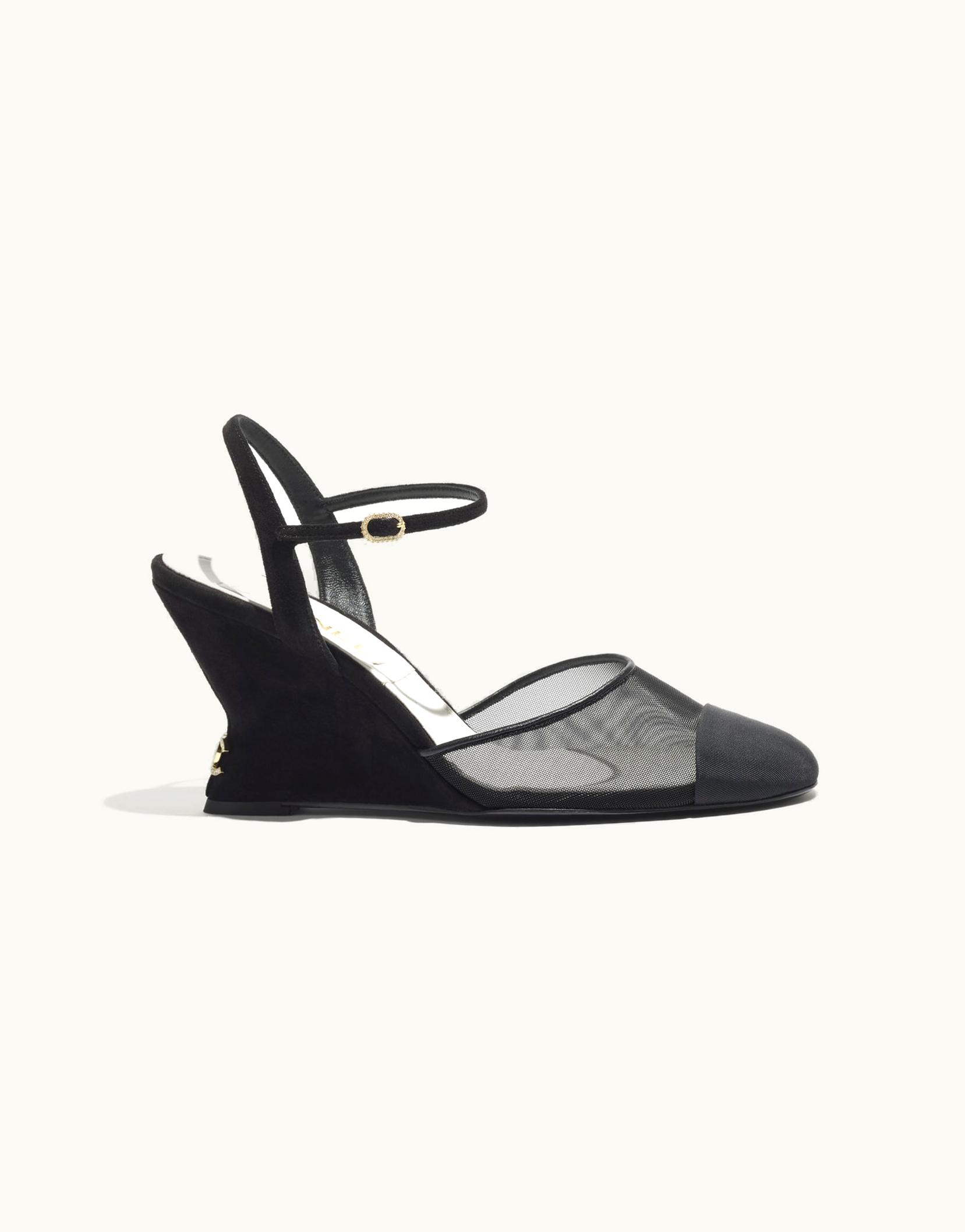 Chanel Chanel Slingbacks - Mesh & Grosgrain, Black