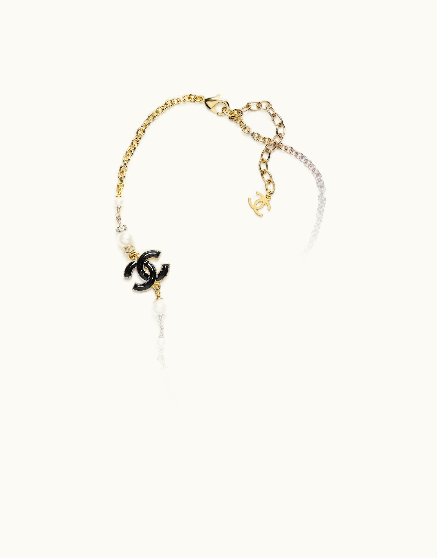 Chanel Chanel Necklace - Metal, Glass Pearls & Strass, Black, Gold, Pearly White & Crystal