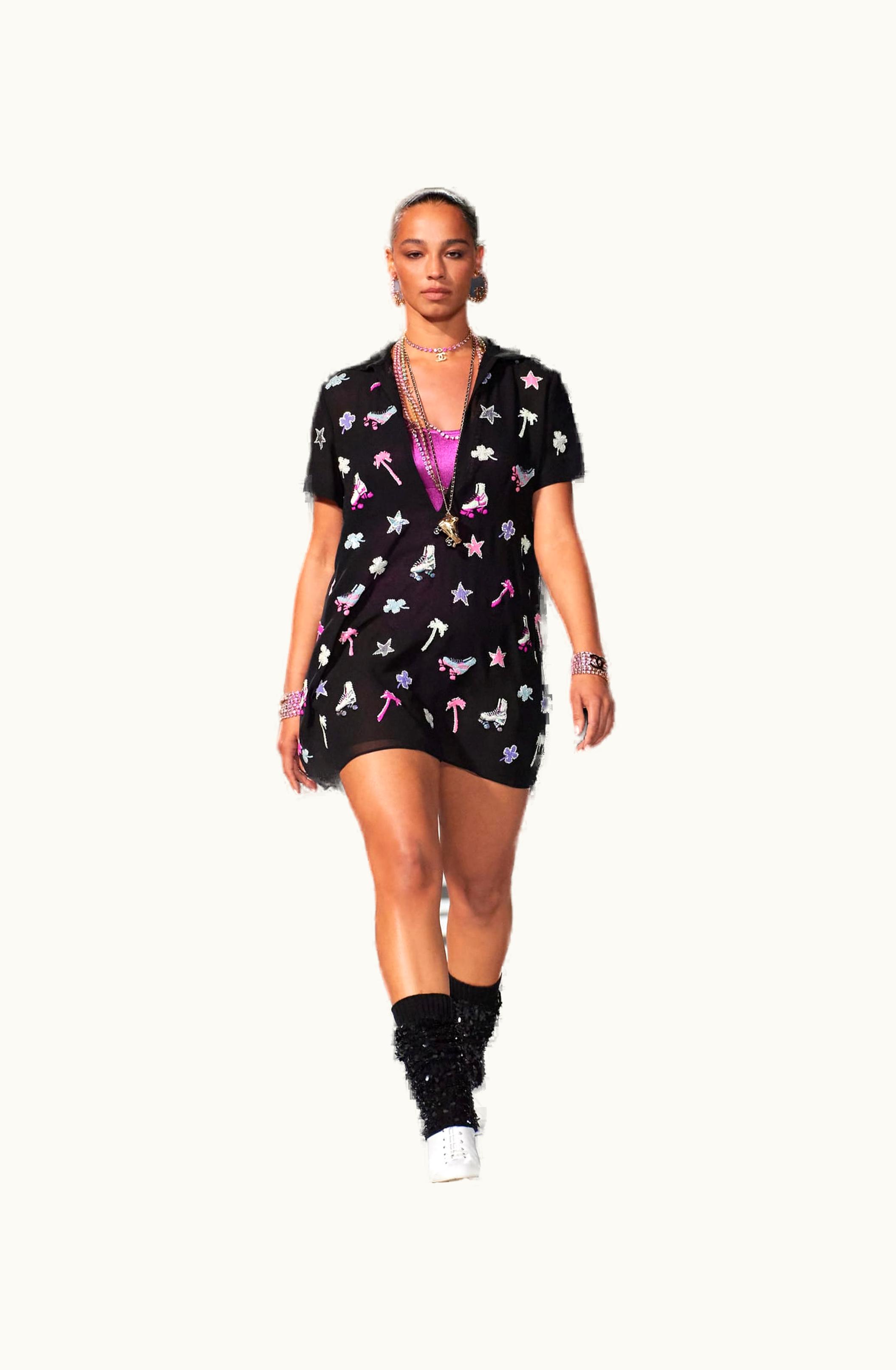 Chanel Chanel Tunic - Embroidered Georgette Crepe, Black & Multicolor