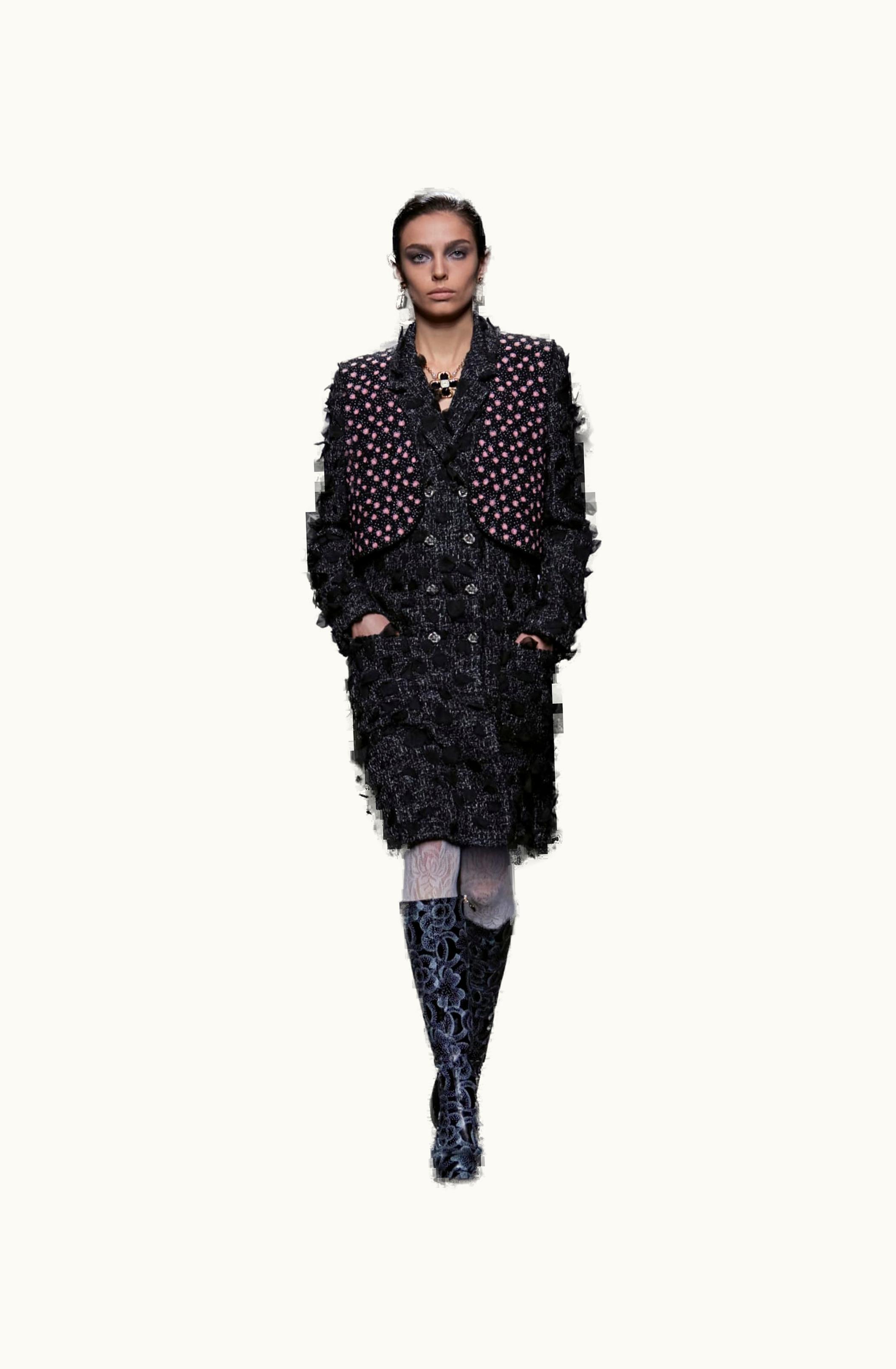 Chanel Chanel Vest - Embroidered Silk Organza, Black & Pink