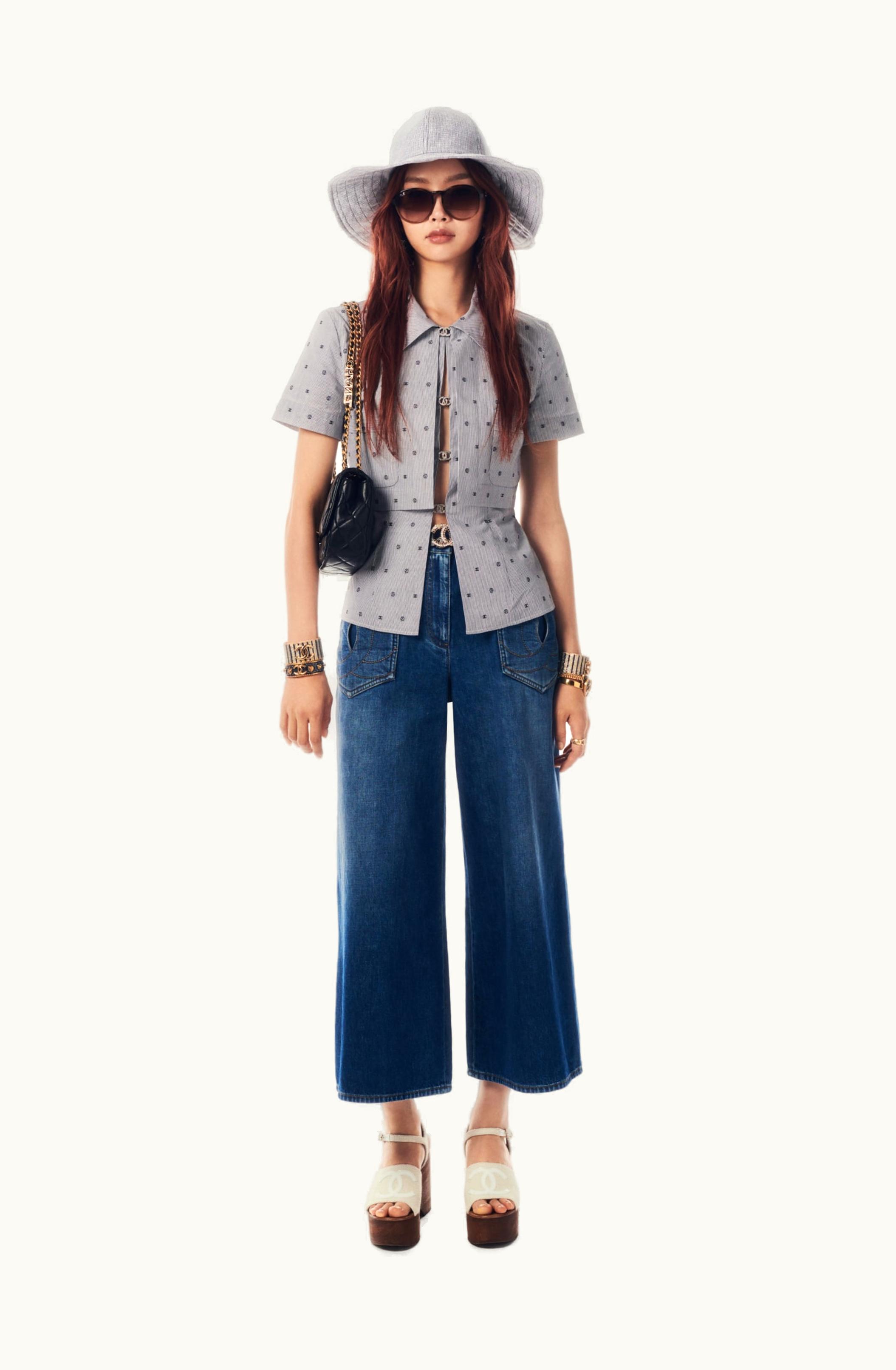 Chanel Chanel Top - Cotton, White, Blue & Black