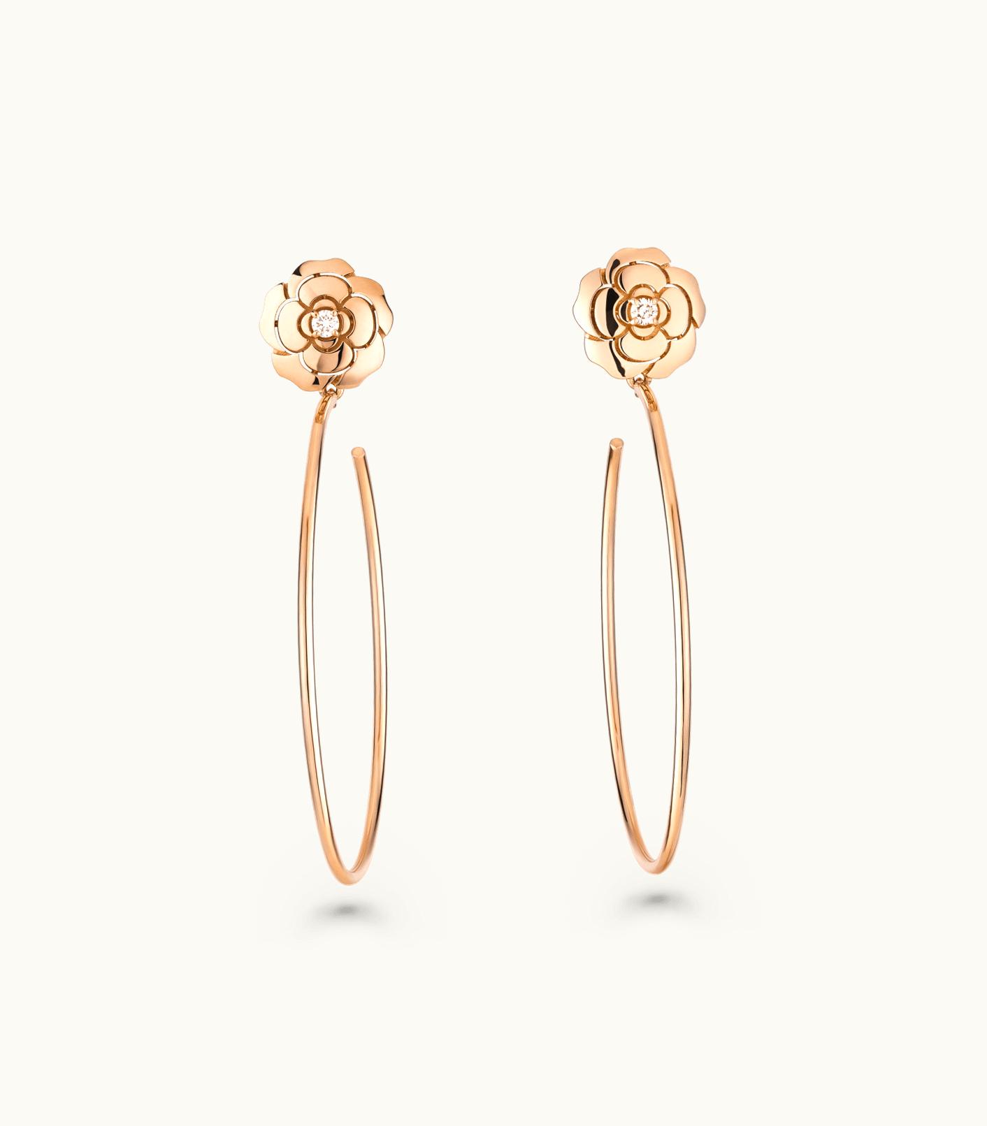 Chanel Chanel Extrait De Camélia Hoop Earrings - 3599591830778