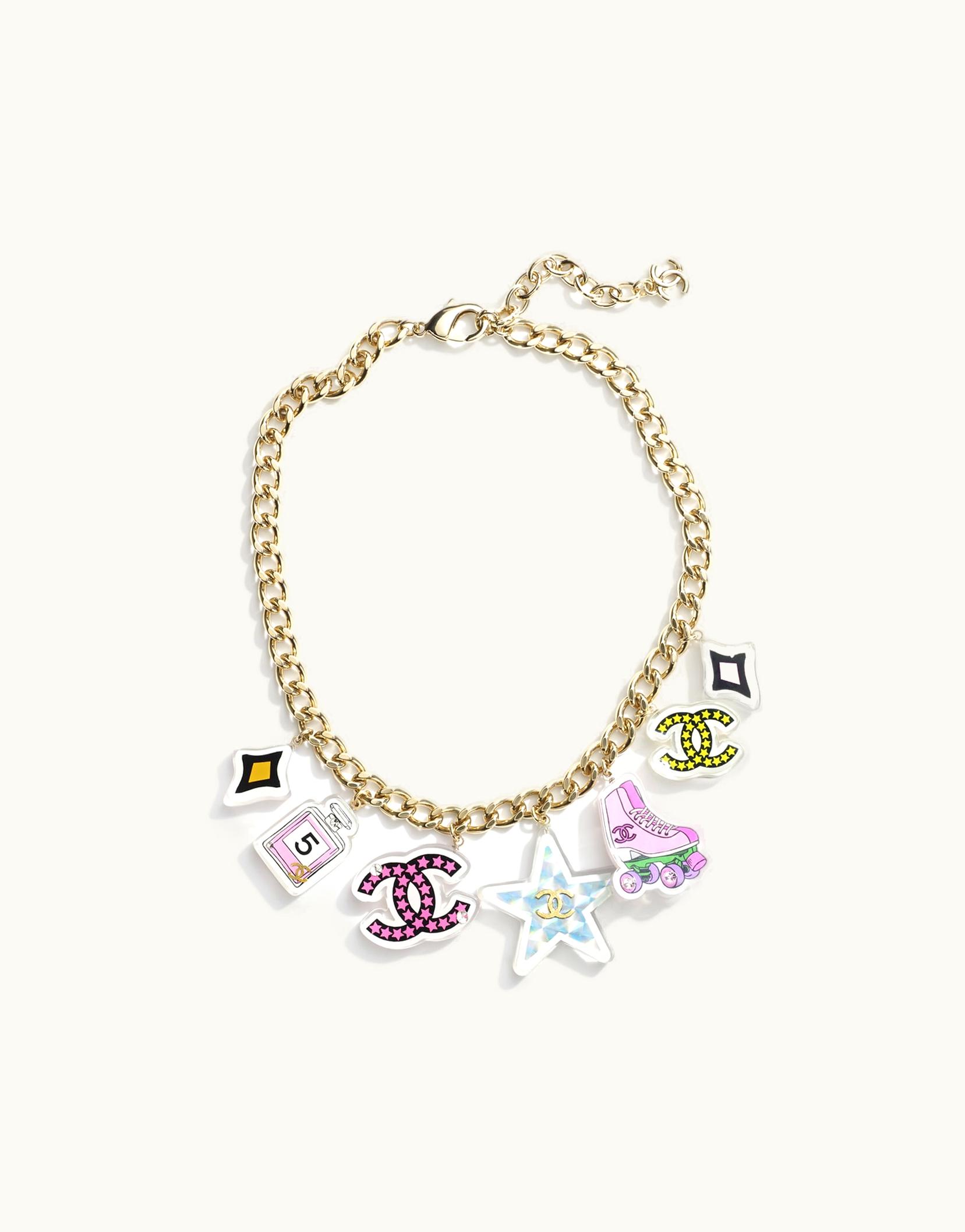 Chanel Chanel Necklace - Metal, Resin & Strass, Gold, Multicolor & Crystal Gold, Multicolor & Crystal