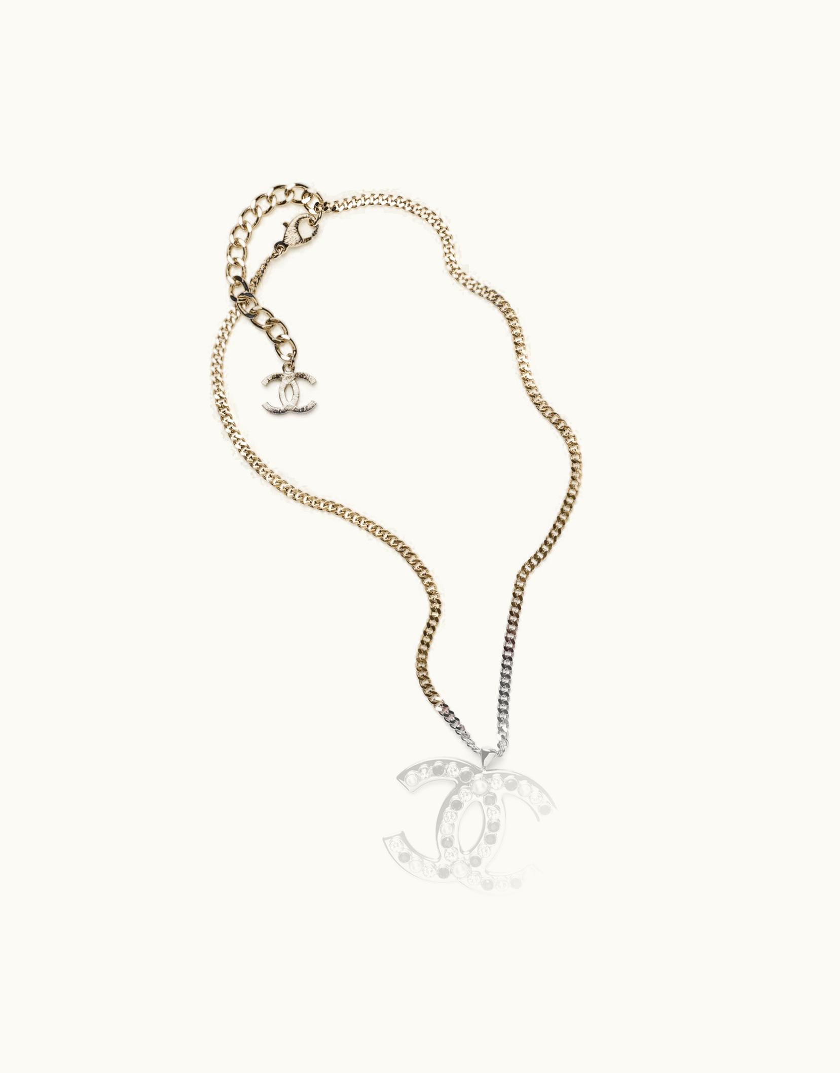 Chanel Chanel Pendant Necklace - Metal, Glass Pearls & Strass, Gold, Pearly White, Black & Crystal Gold, Pearly White, Black & Crystal
